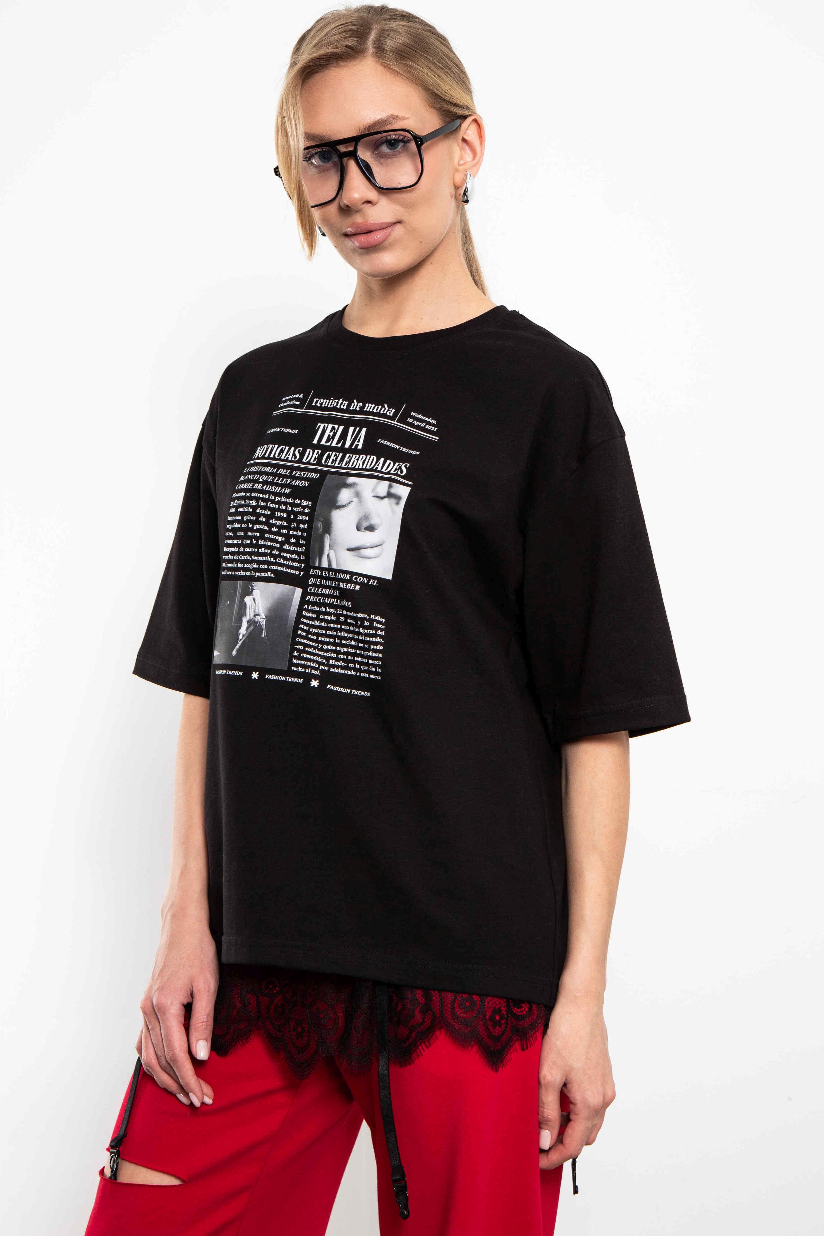 Футболка чёрная с принтом Kosmos