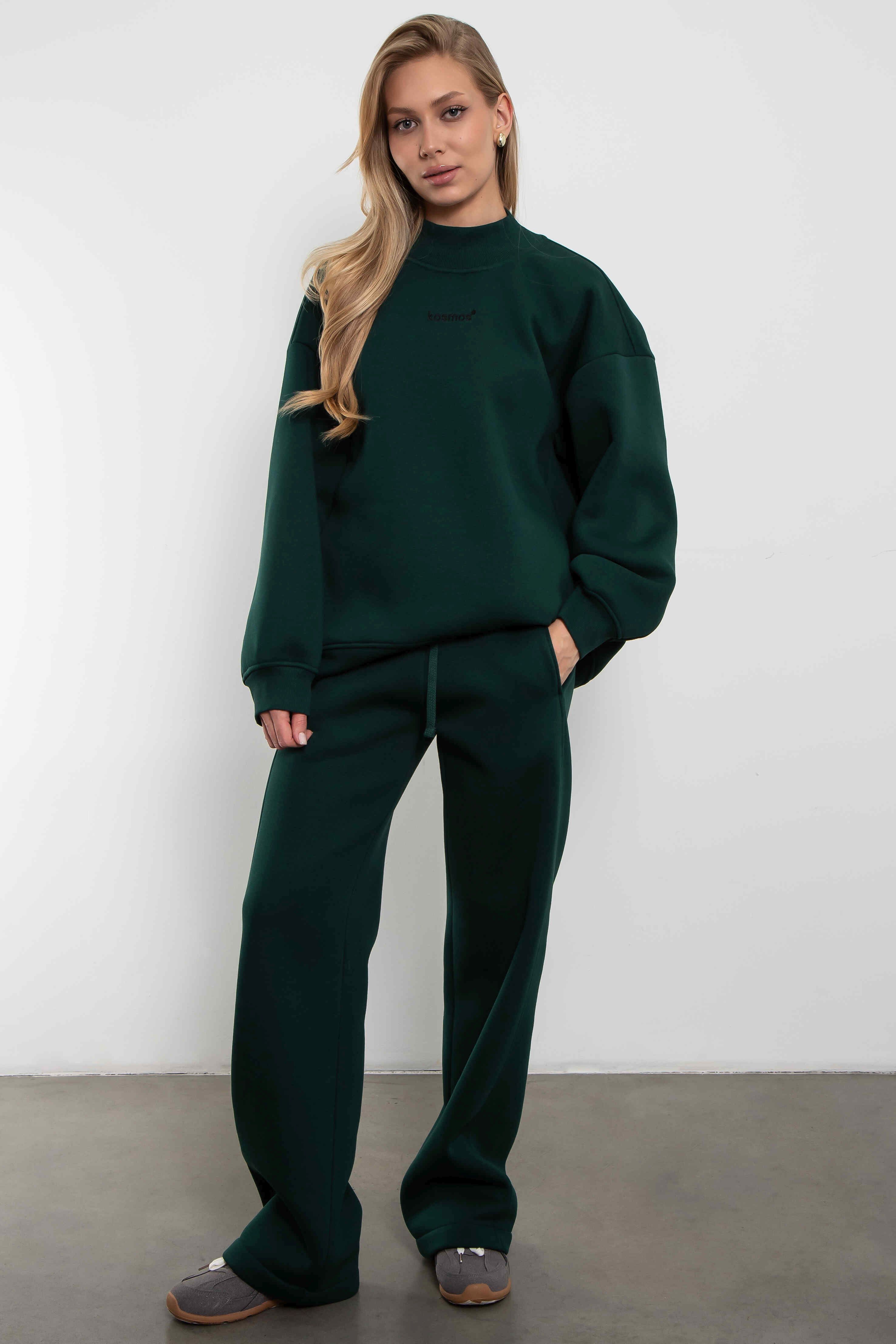 Брюки с начёсом в цвете малахит Kosmos