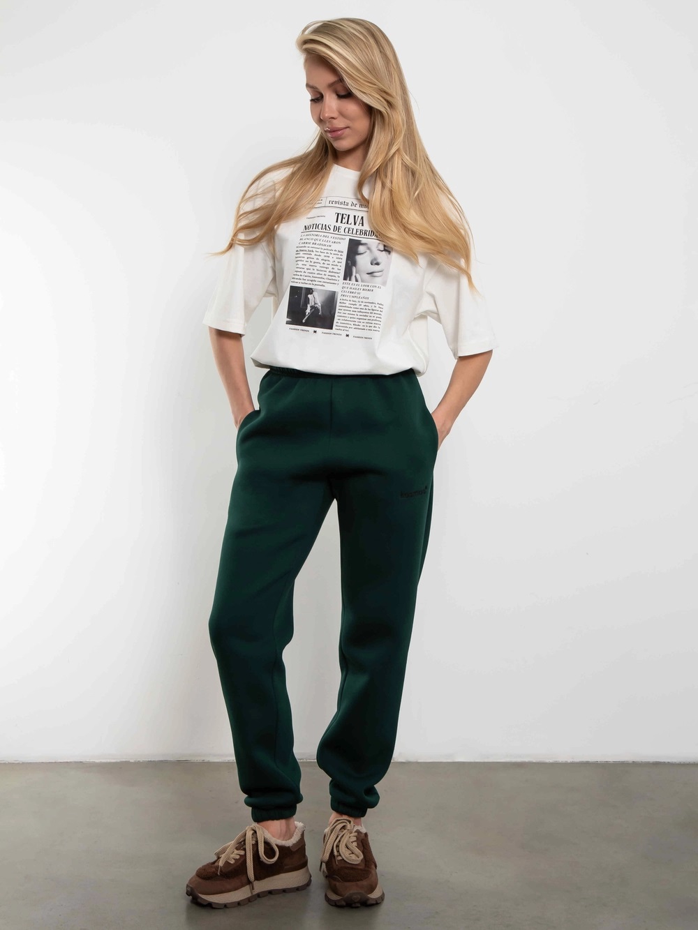 Брюки джоггеры с начёсом в цвете малахит Kosmos(фото2)