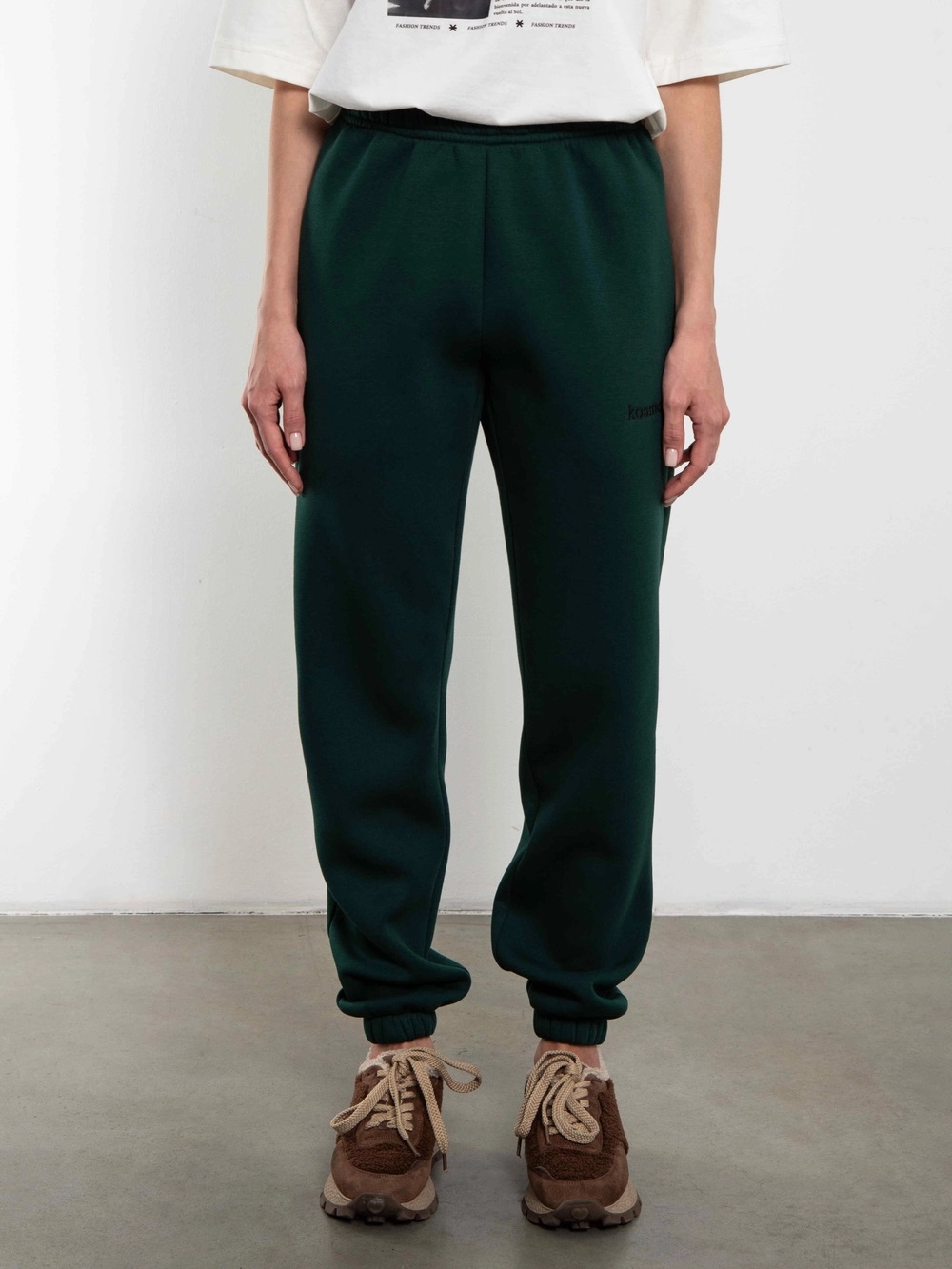 Брюки джоггеры с начёсом в цвете малахит Kosmos(фото3)