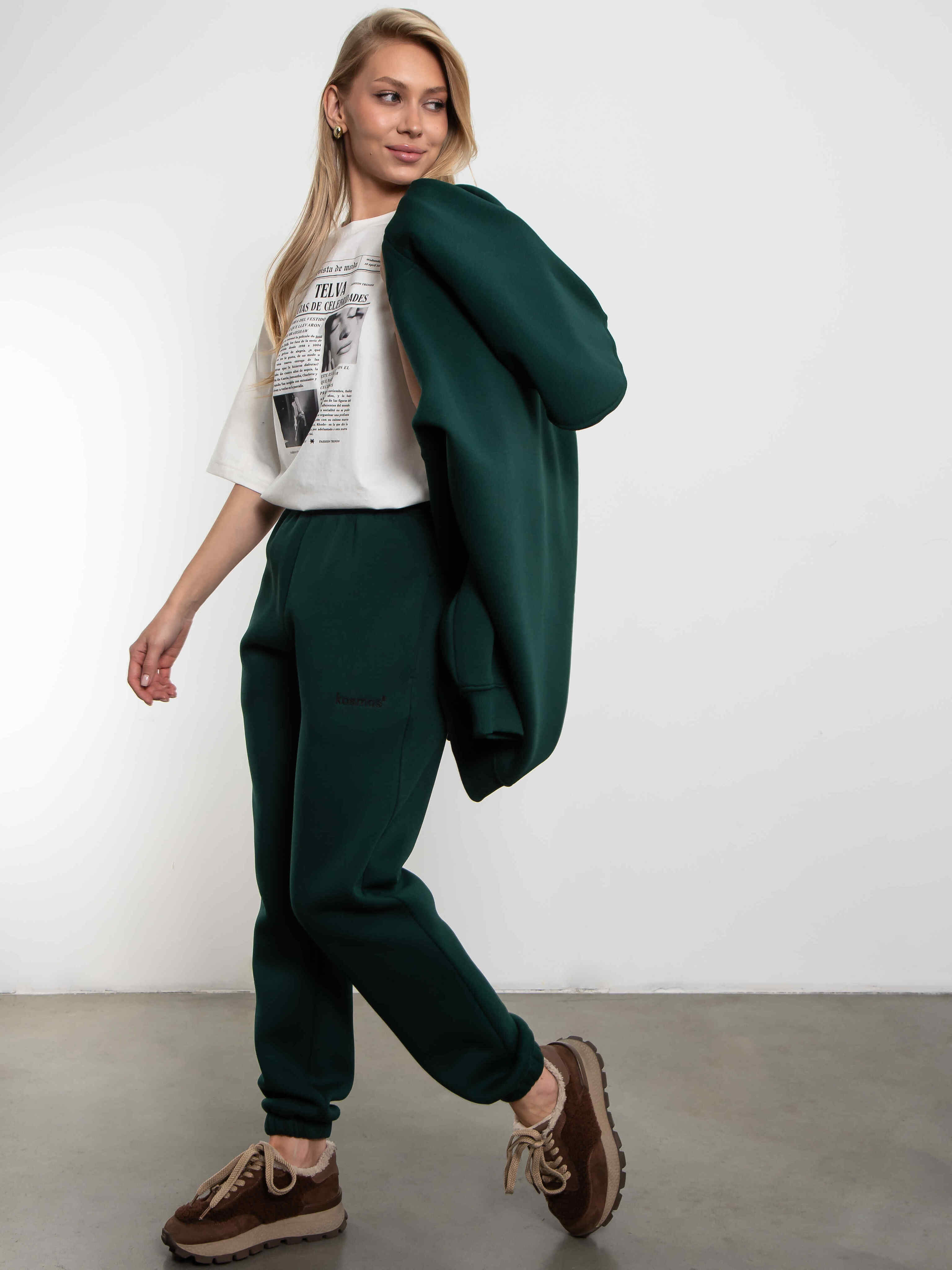 Худи оверсайз с начёсом цвета малахит Kosmos(фото2)