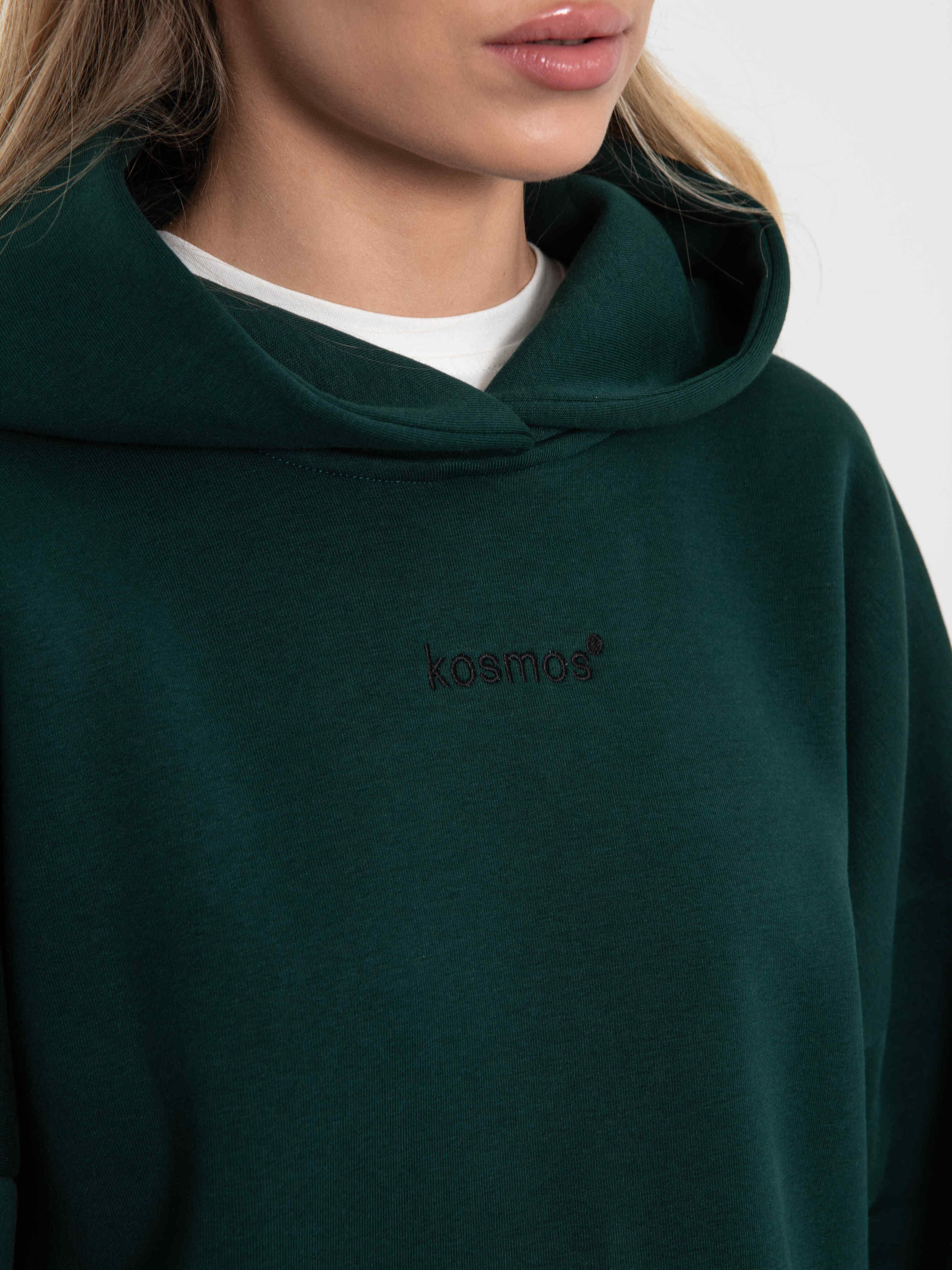 Худи оверсайз с начёсом цвета малахит Kosmos(фото5)