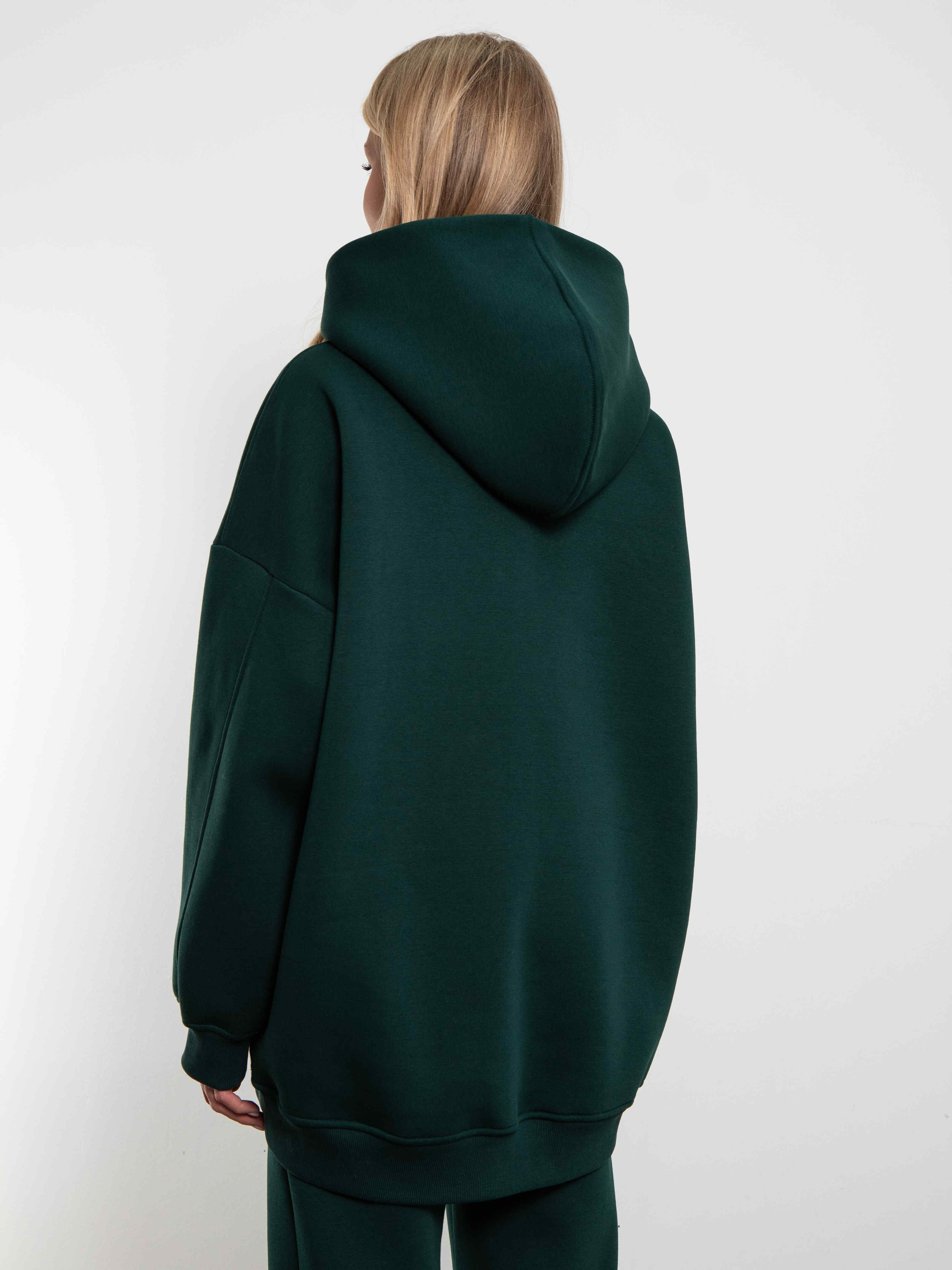 Худи оверсайз с начёсом цвета малахит Kosmos(фото8)