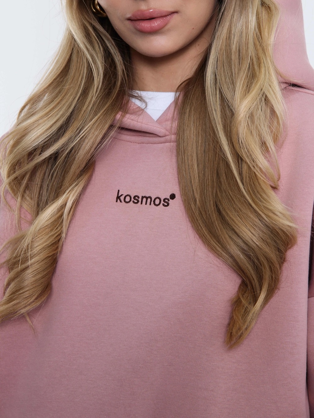 Худи оверсайз с начёсом розового цвета Kosmos(фото5)