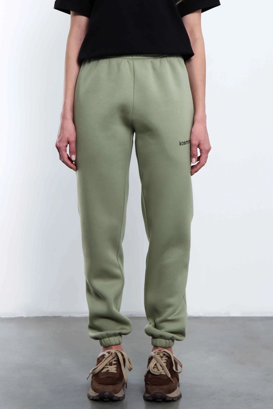 Брюки джоггеры с начёсом в оливковом цвете Kosmos(фото3)