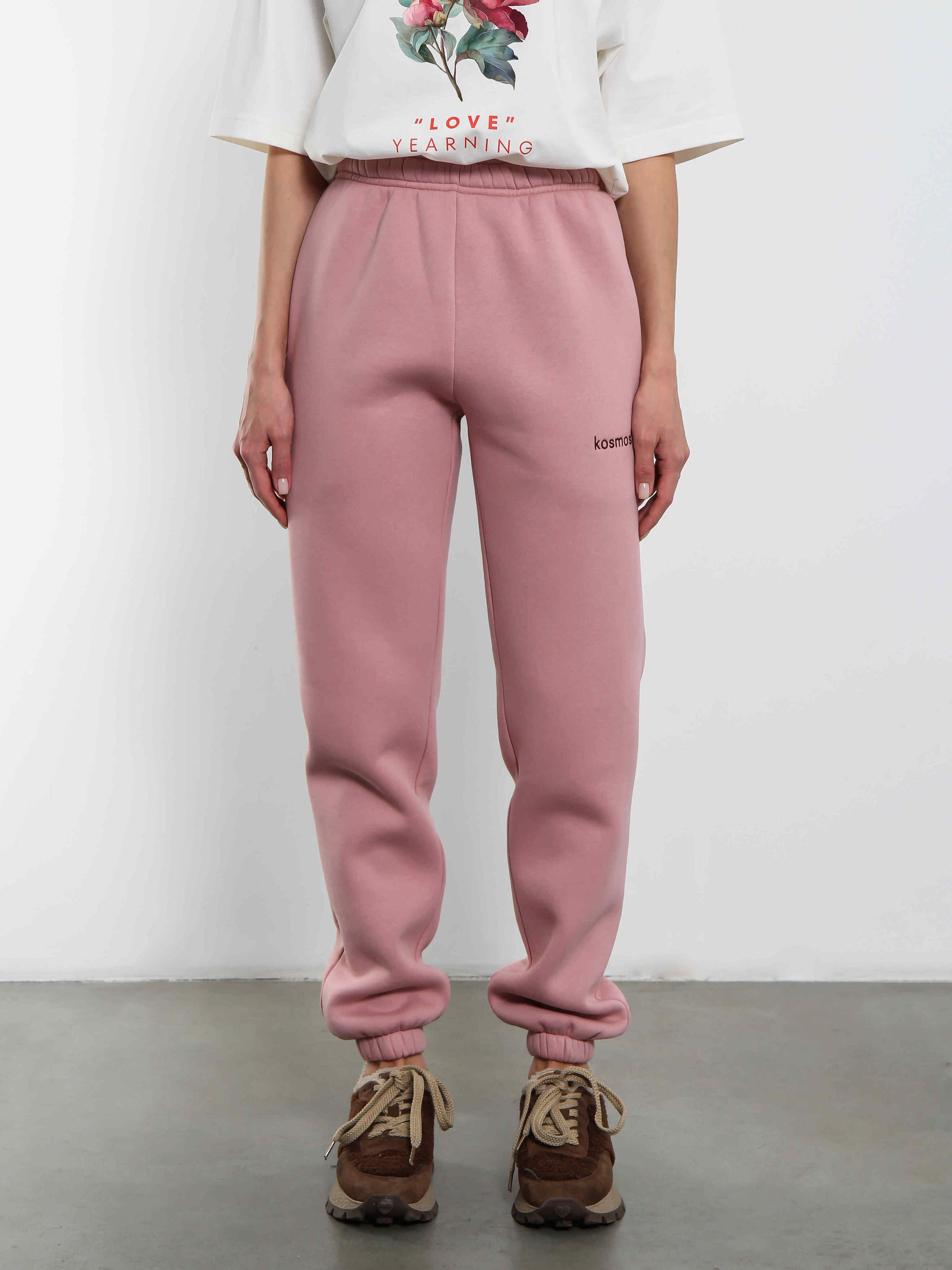 Брюки джоггеры с начёсом в розовом цвете Kosmos(фото6)