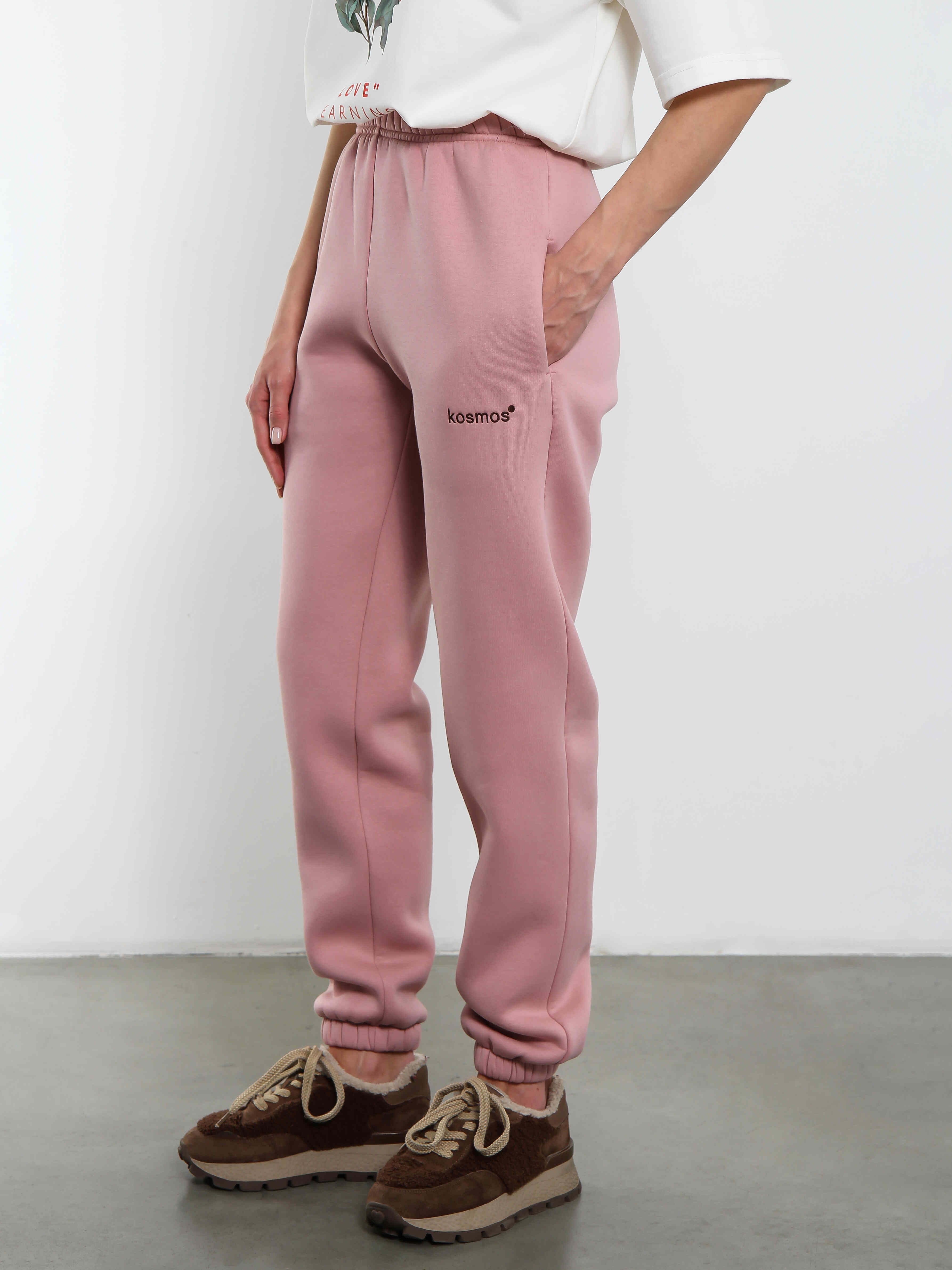Брюки джоггеры с начёсом в розовом цвете Kosmos(фото3)