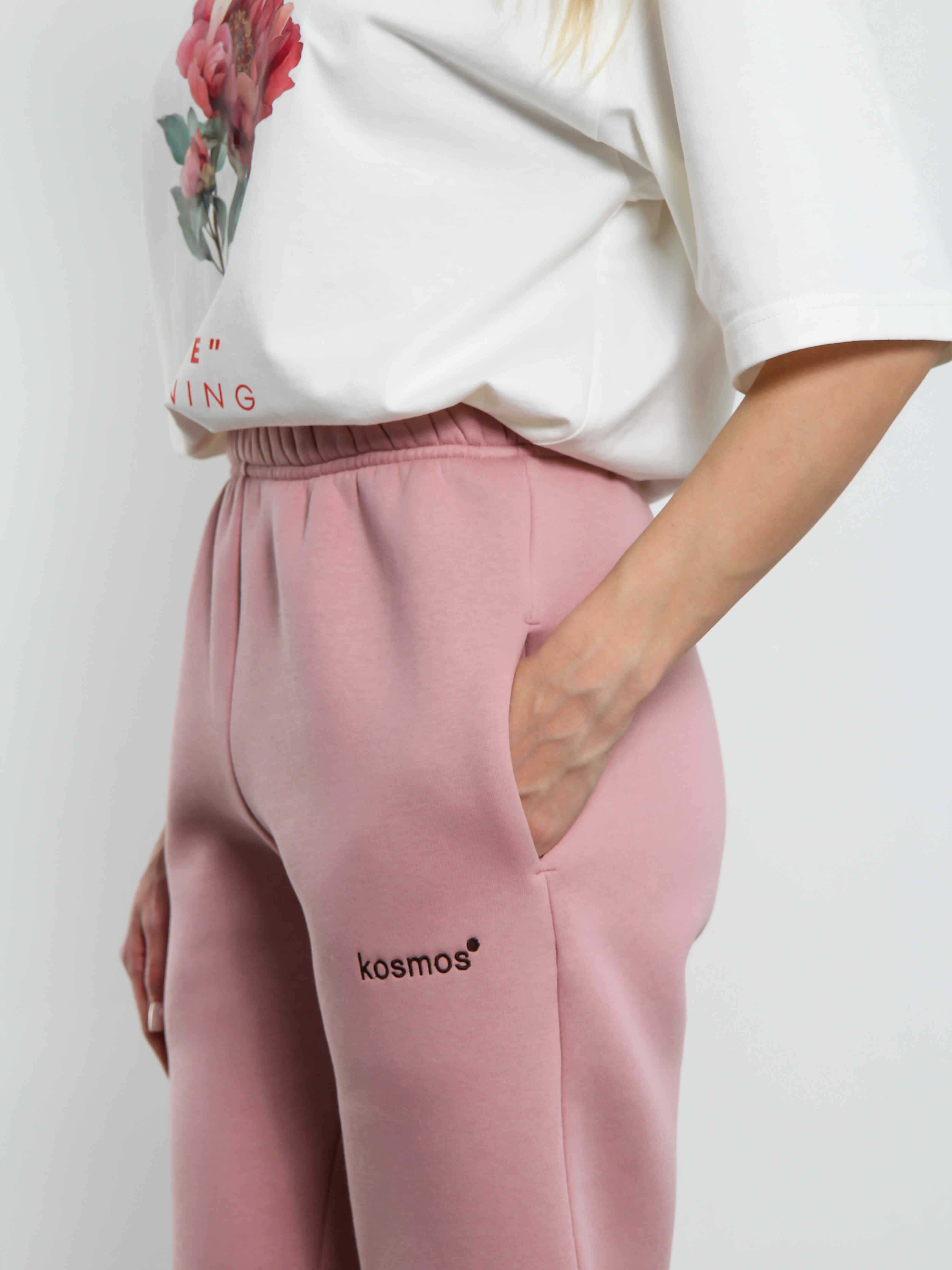 Брюки джоггеры с начёсом в розовом цвете Kosmos(фото5)