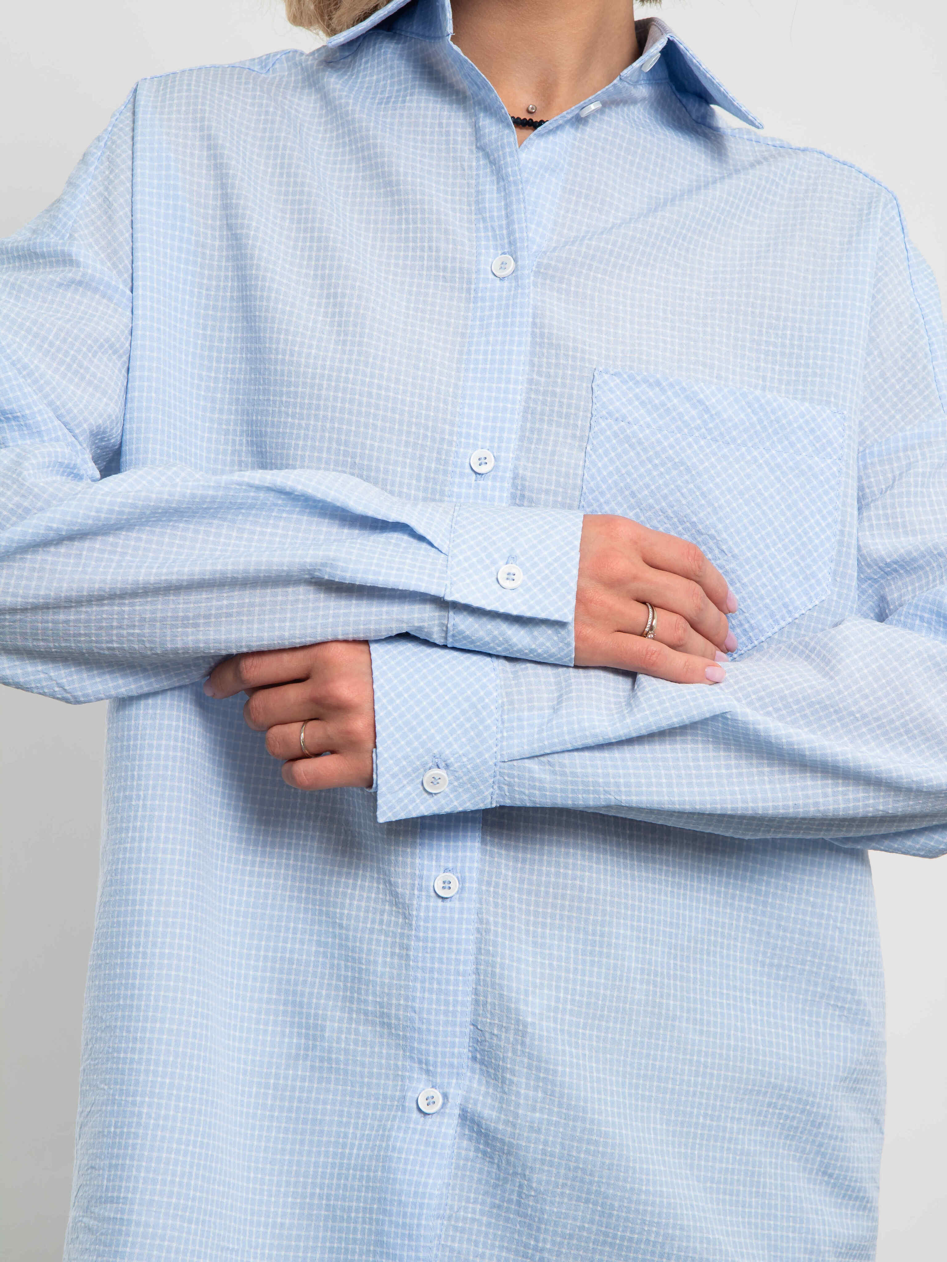 Рубашка в голубую клетку Kosmos(фото4)