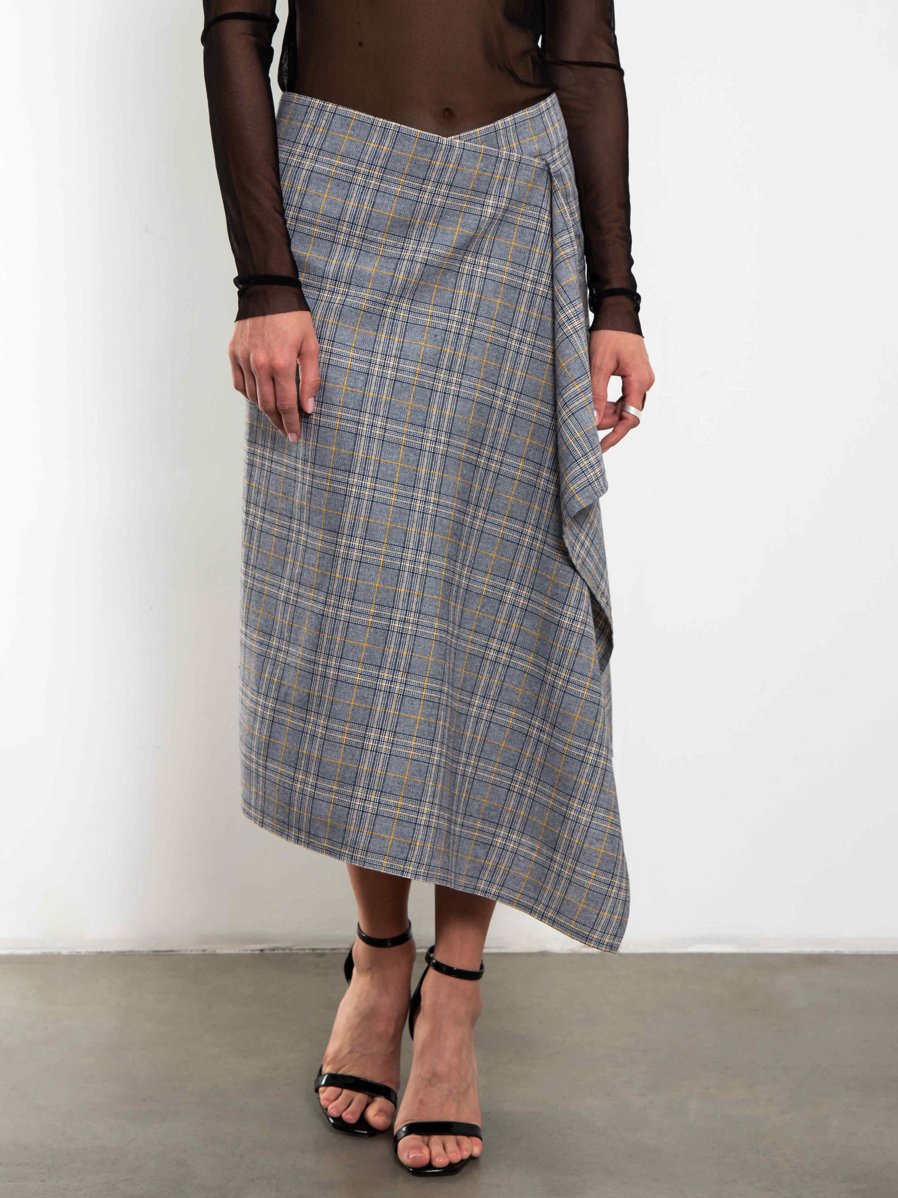 Юбка серая в клетку Kosmos(фото5)