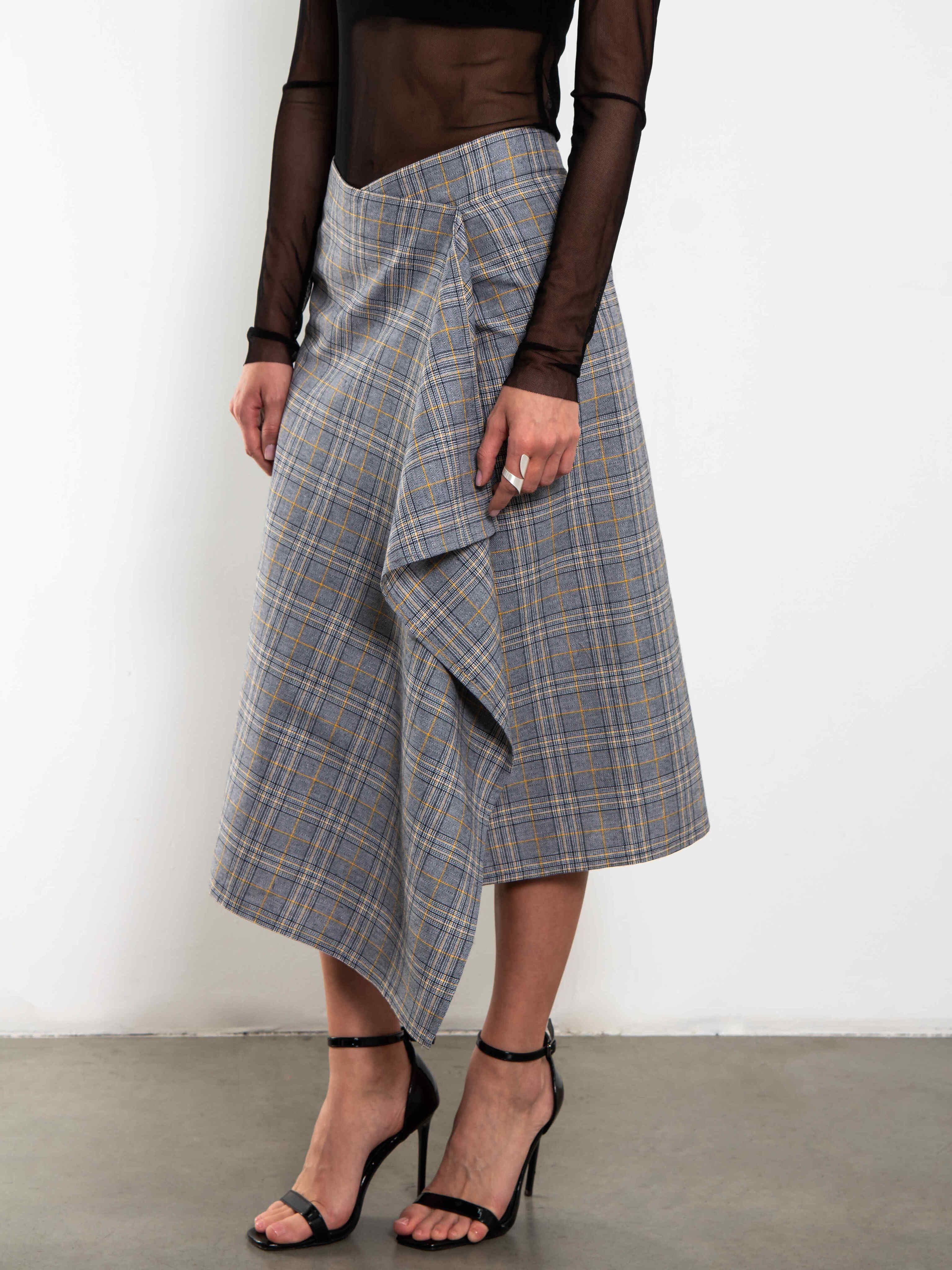 Юбка серая в клетку Kosmos(фото3)