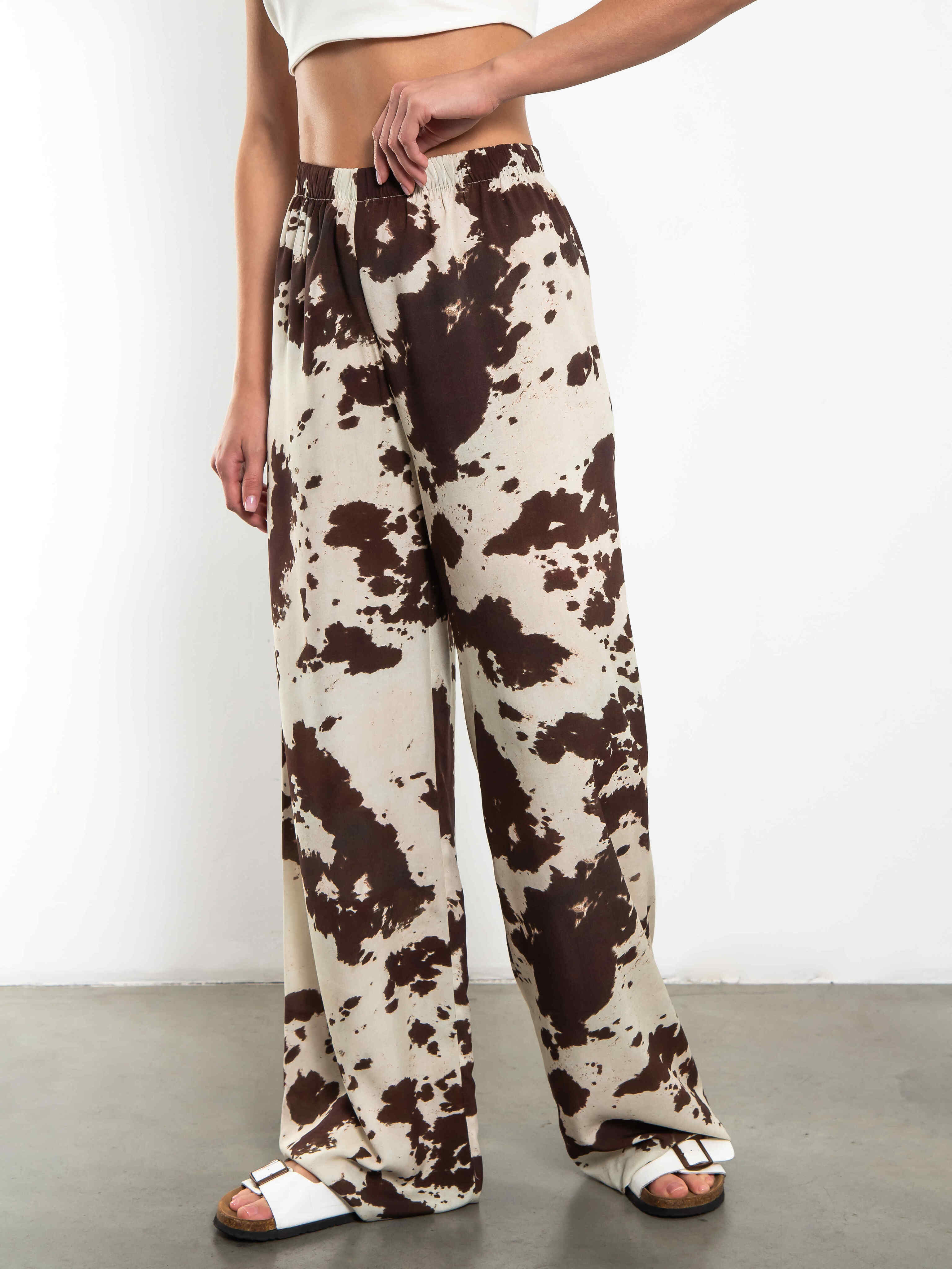 Брюки широкие с выразительным принтом Kosmos(фото2)