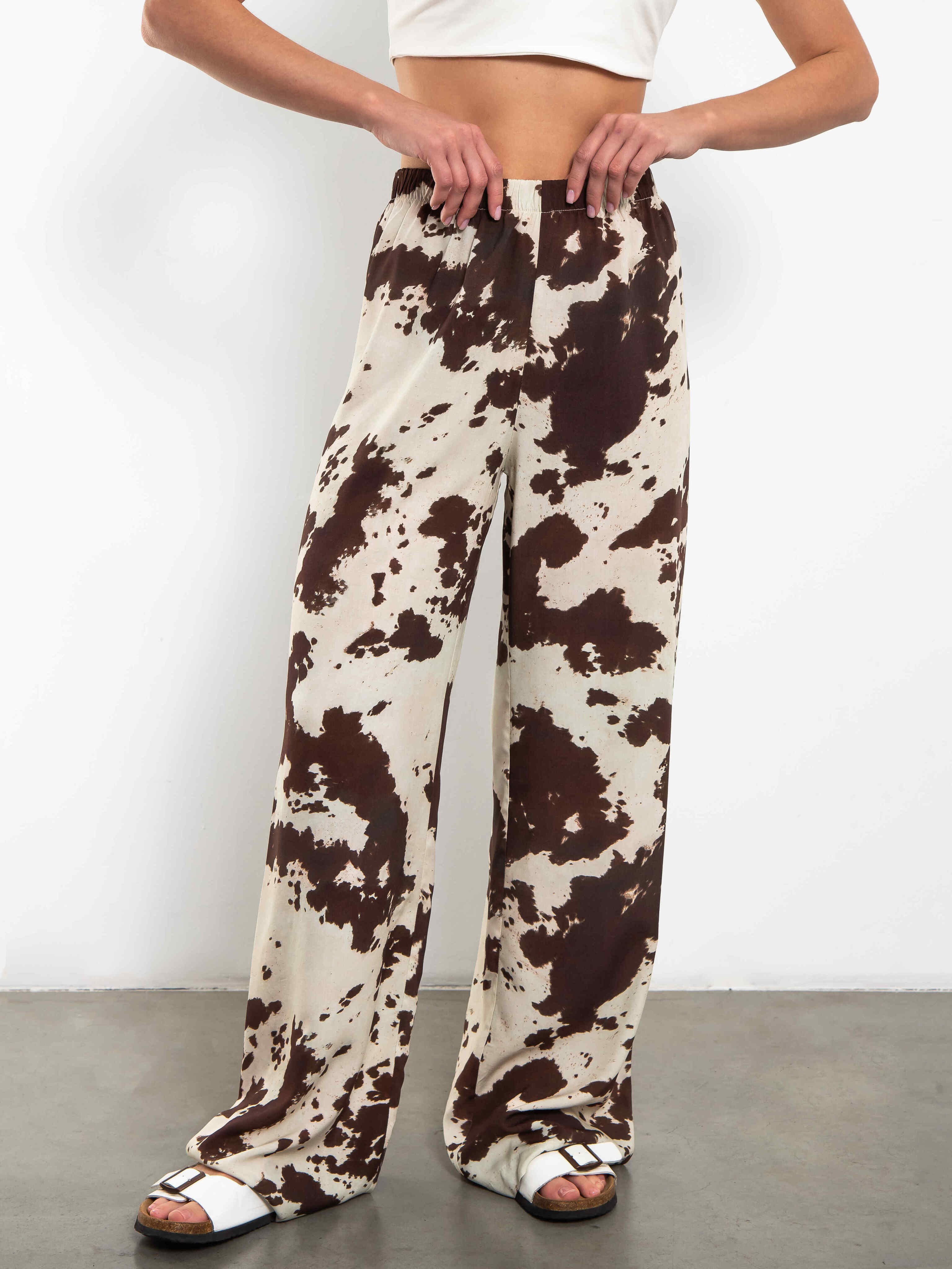 Брюки широкие с выразительным принтом Kosmos(фото3)