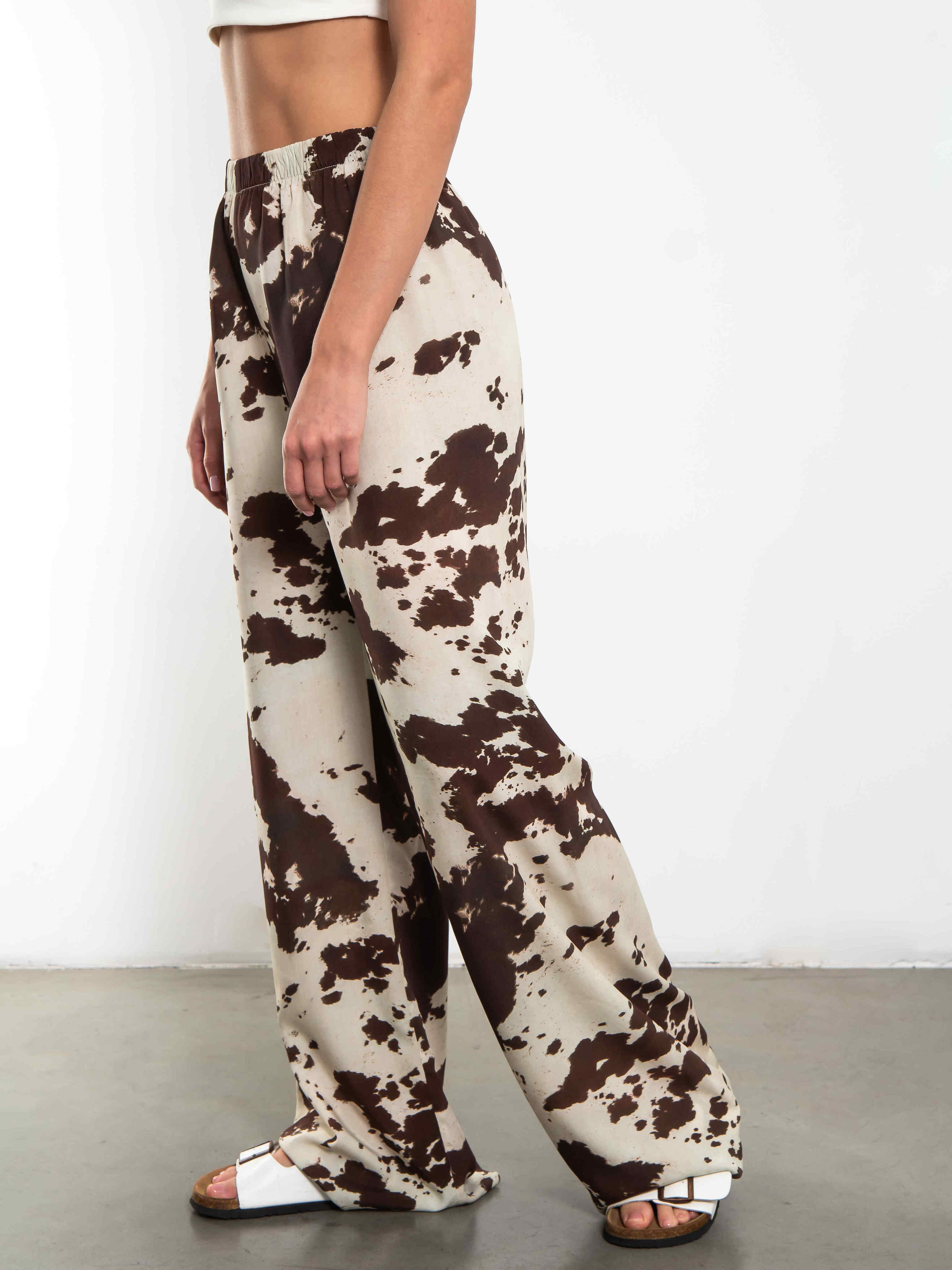 Брюки широкие с выразительным принтом Kosmos(фото5)