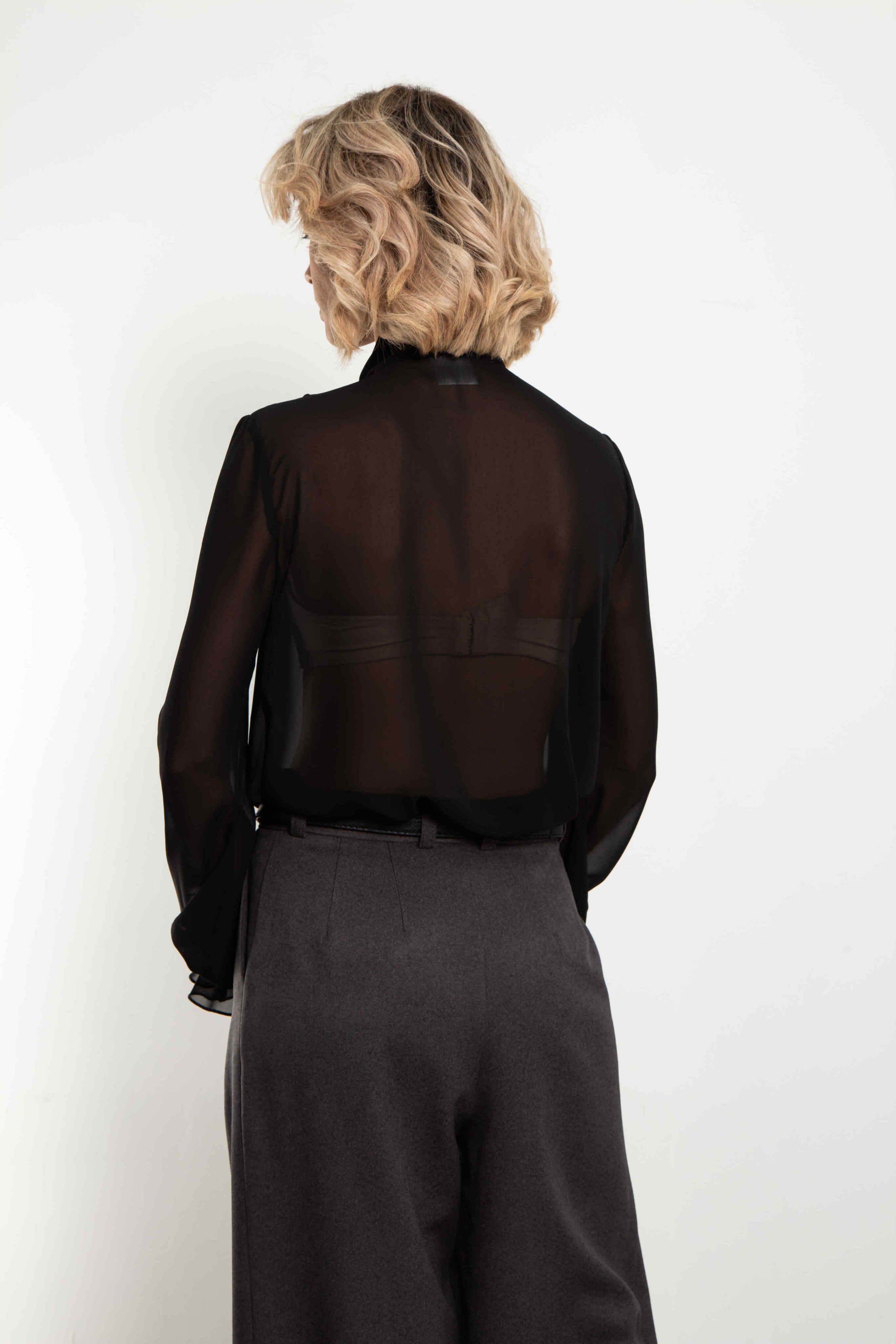 Блуза чёрная с бантом Kosmos(фото8)