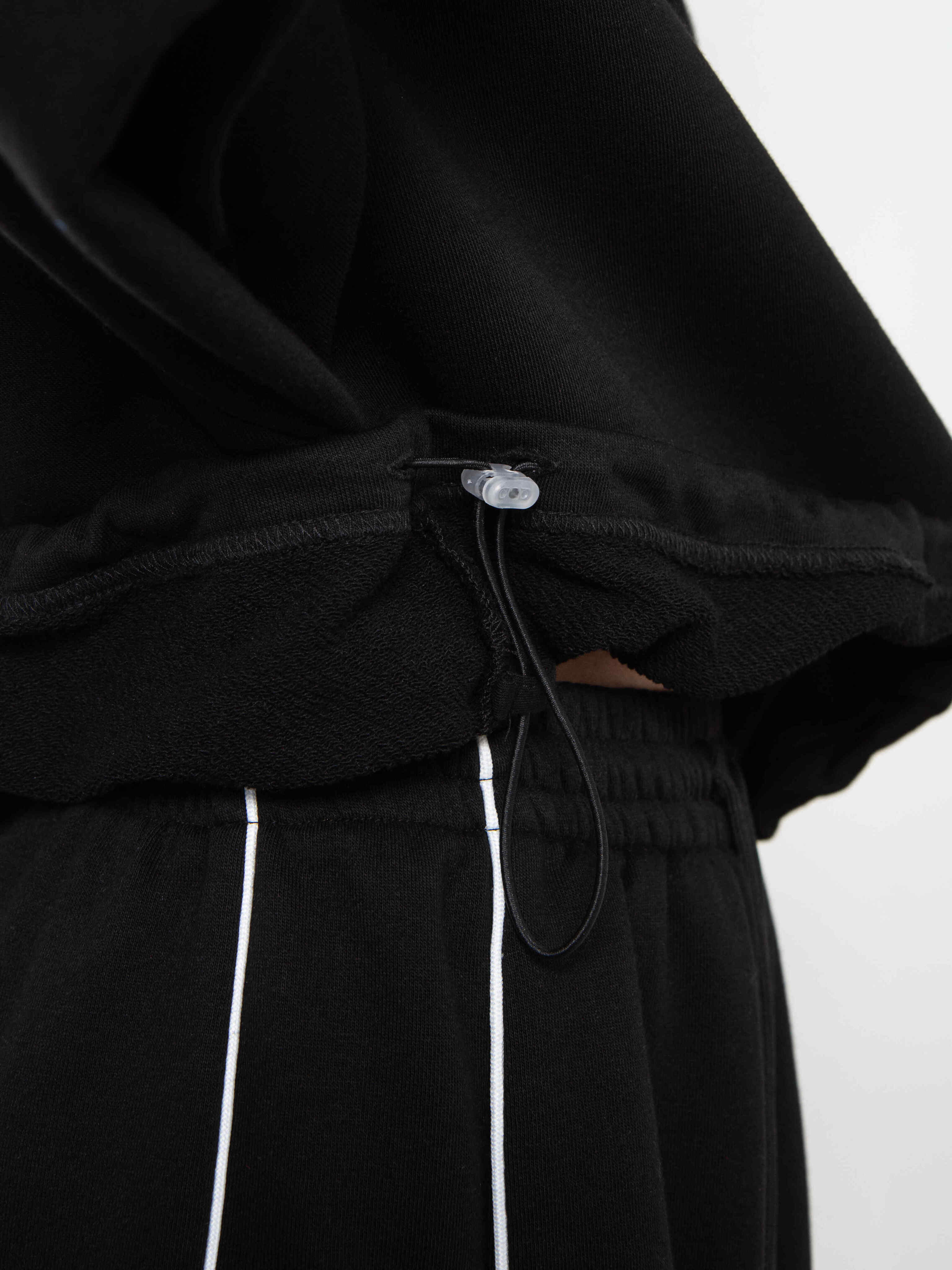 Худи чёрное из премиального футера без начёса Kosmos(фото7)