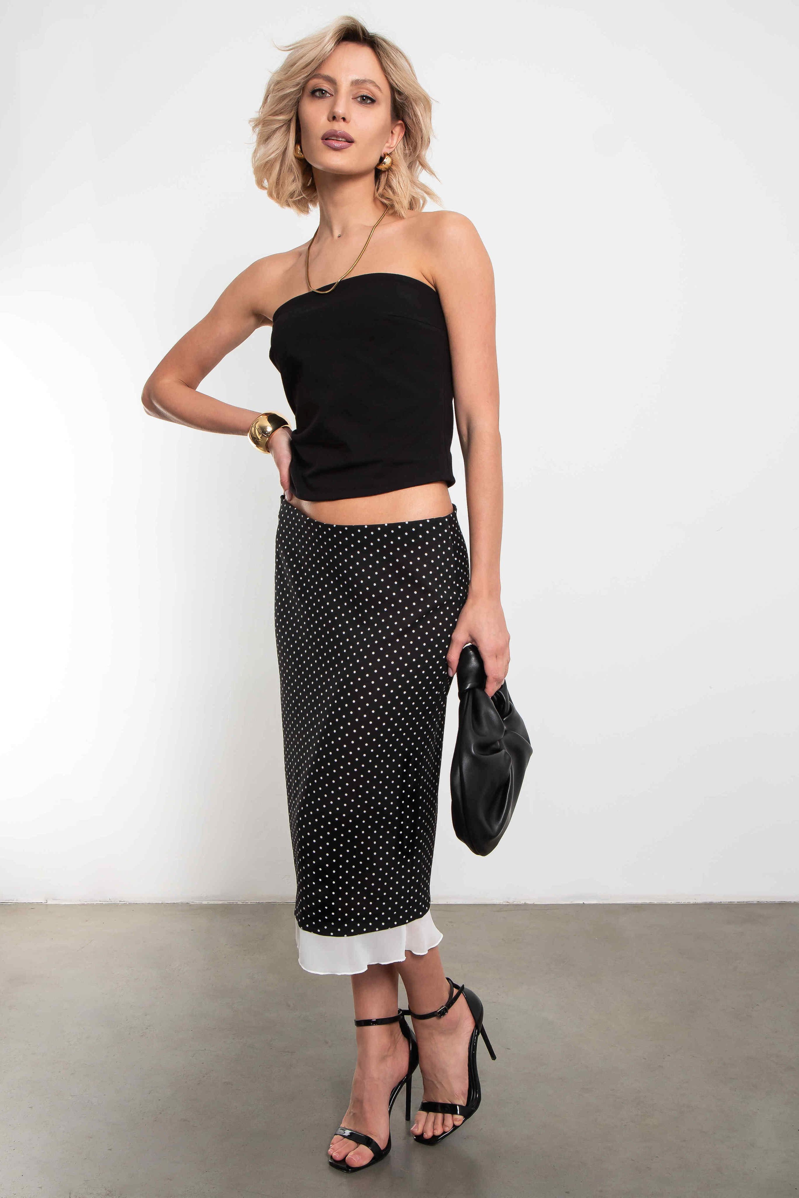 Юбка чёрная в горошек Kosmos