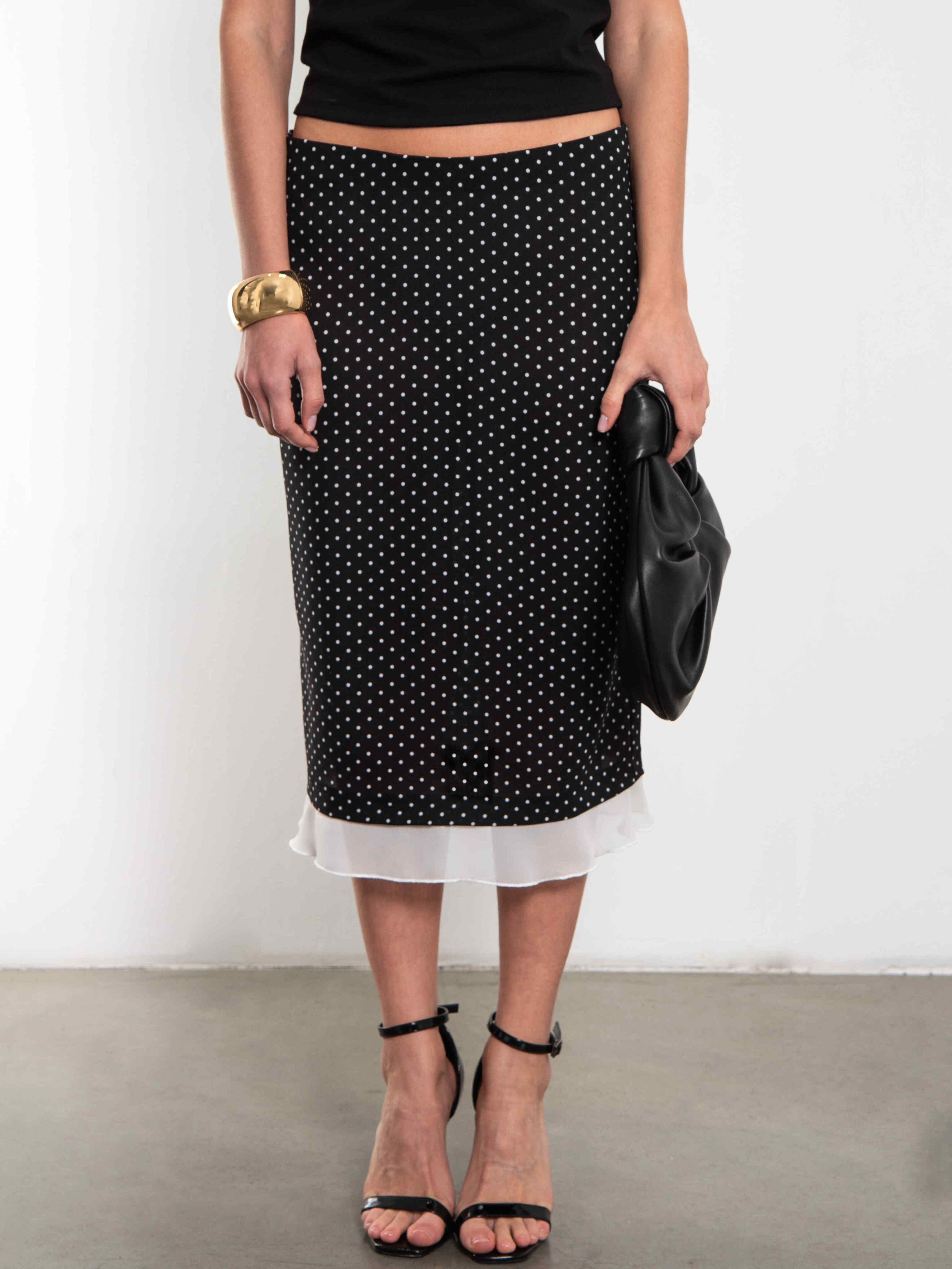 Юбка чёрная в горошек Kosmos(фото4)