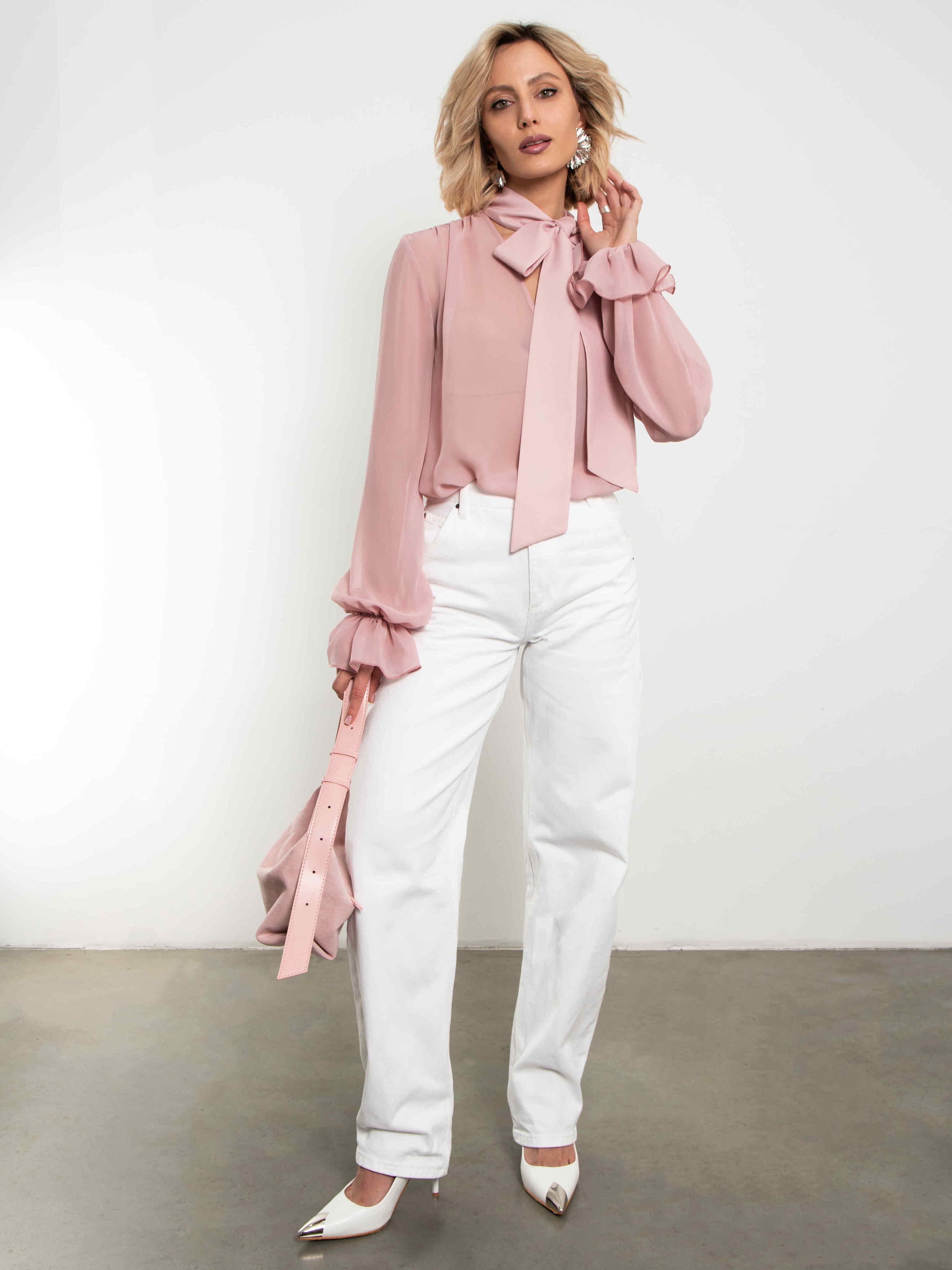 Блуза розовая с бантом Kosmos(фото2)