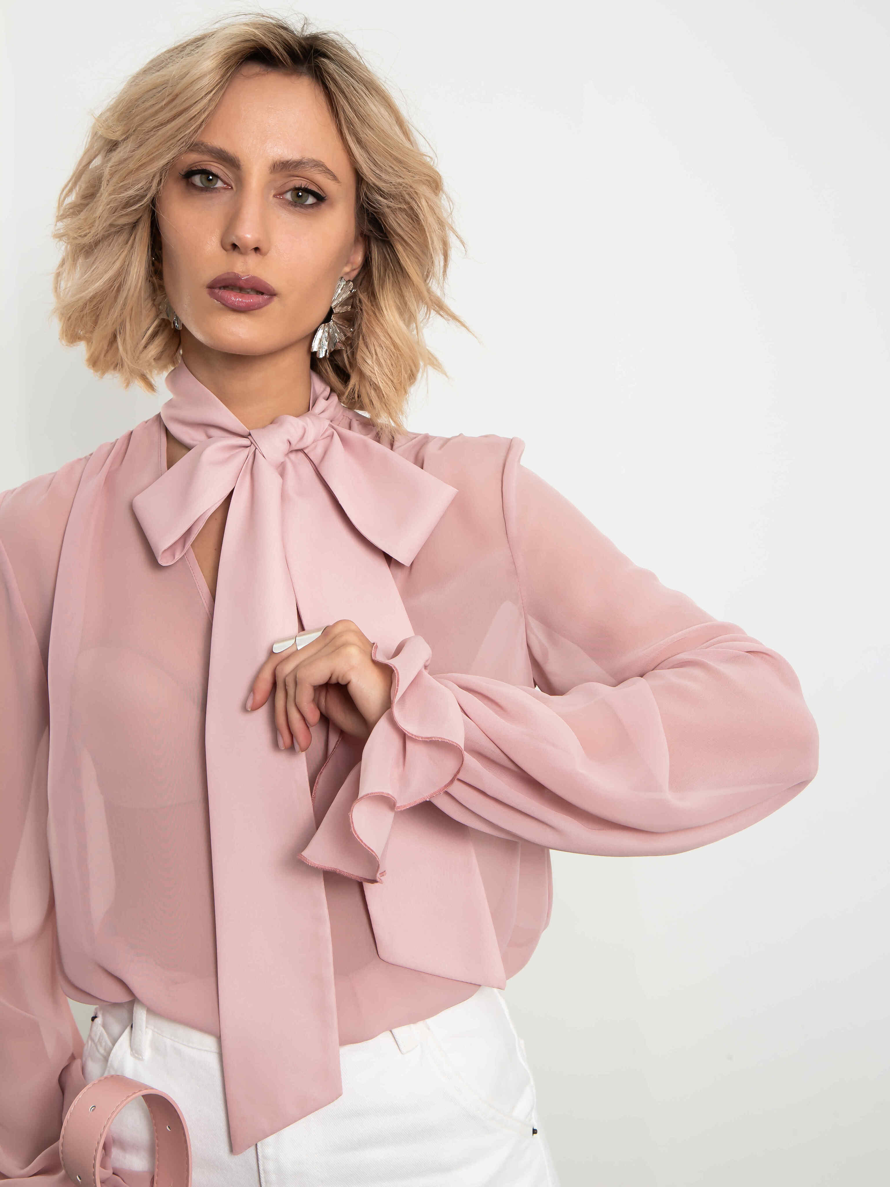 Блуза розовая с бантом Kosmos(фото3)