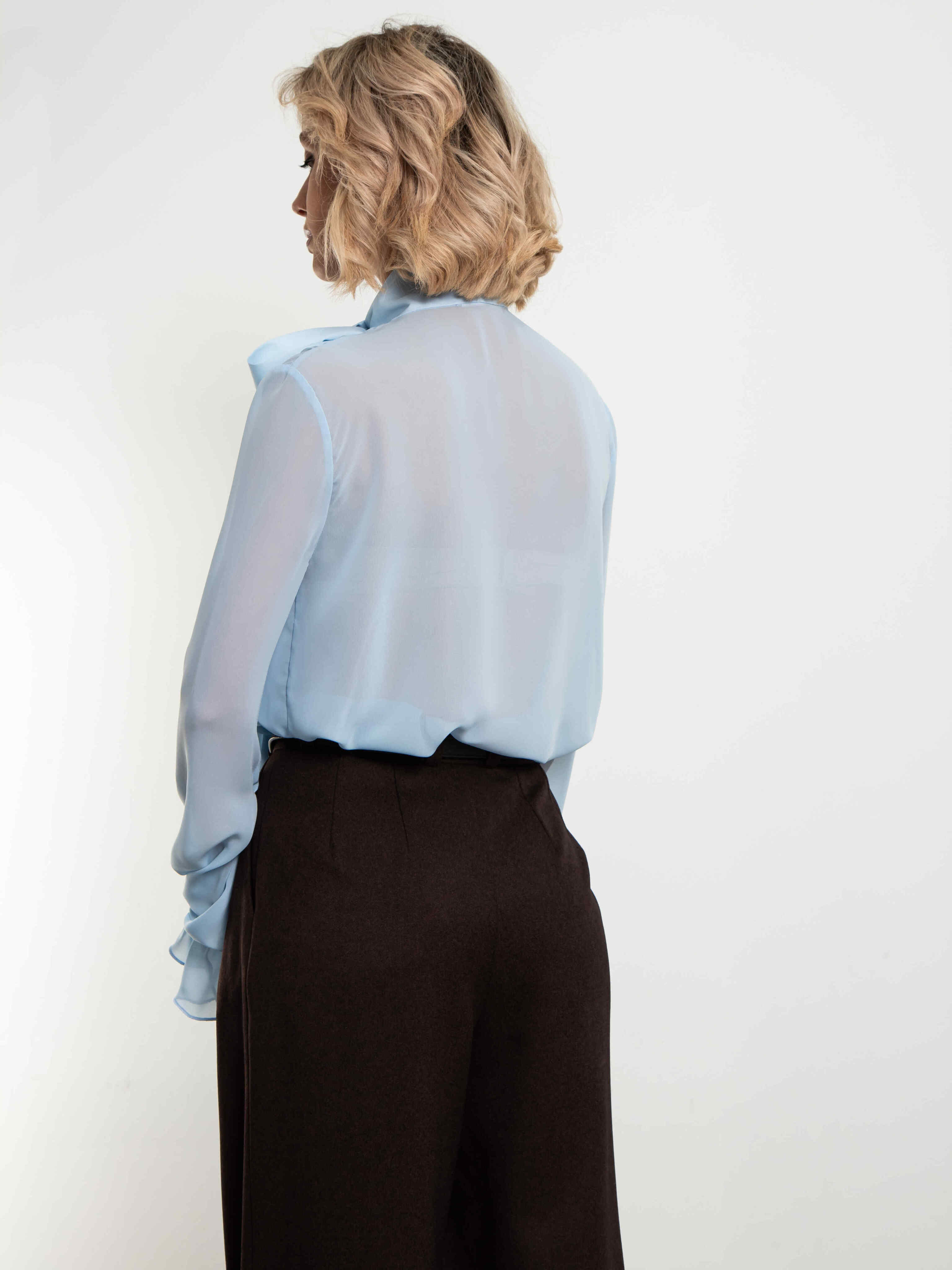 Блуза голубая с бантом Kosmos(фото9)