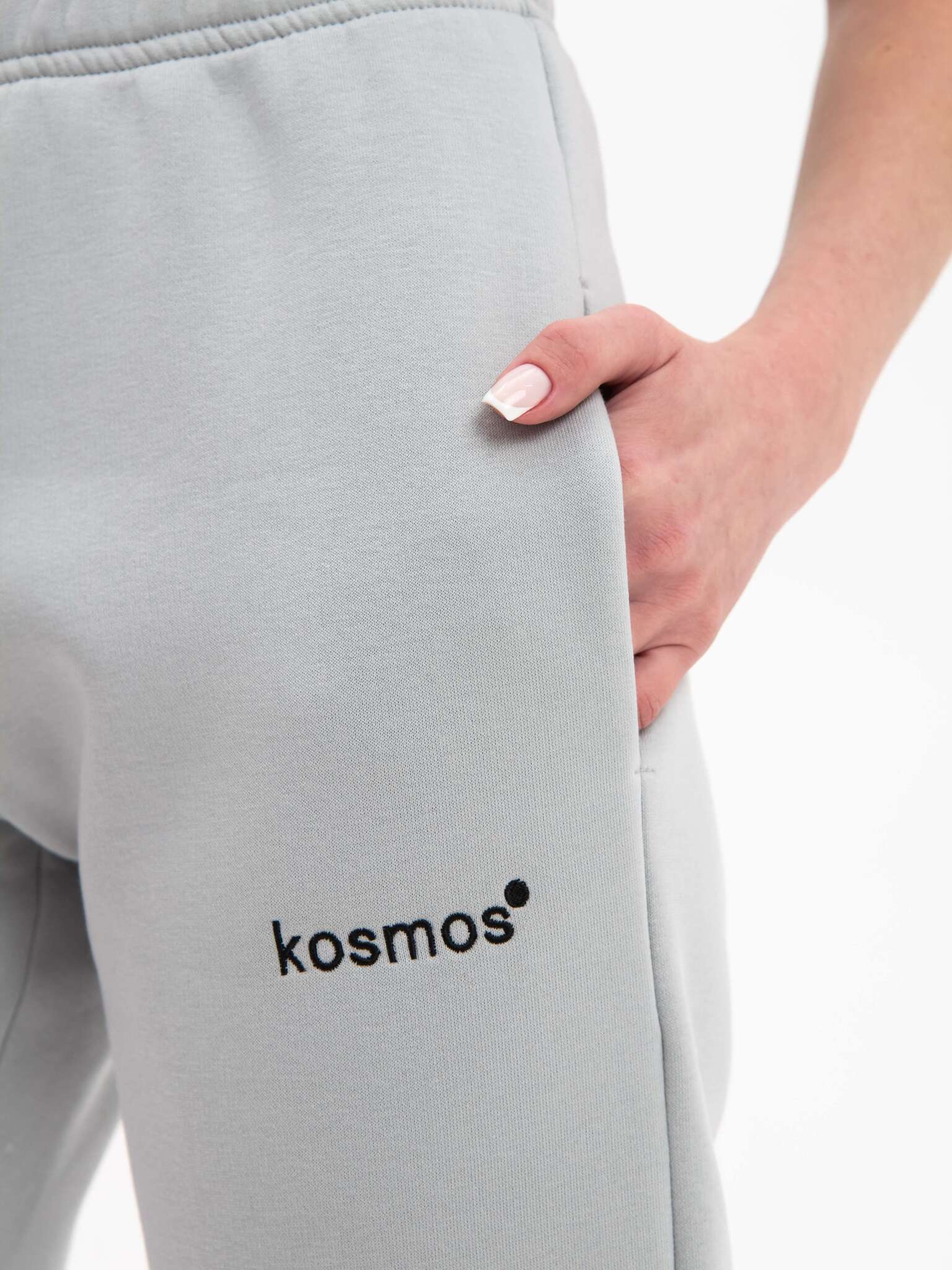Брюки джоггеры с начёсом светло-серого цвета Kosmos(фото3)