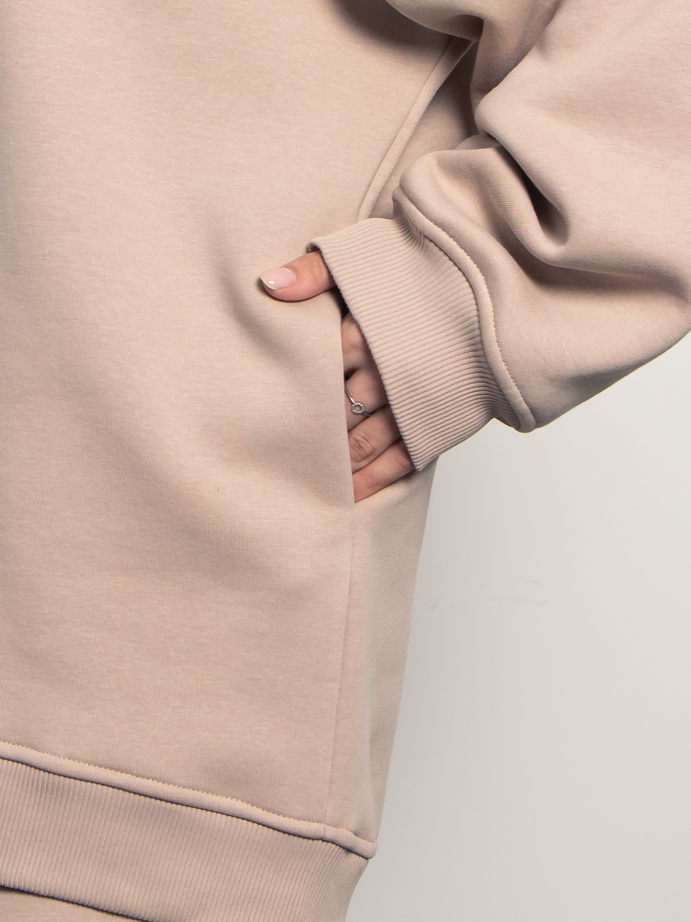 Худи оверсайз с начёсом в цвете нюд Kosmos(фото3)