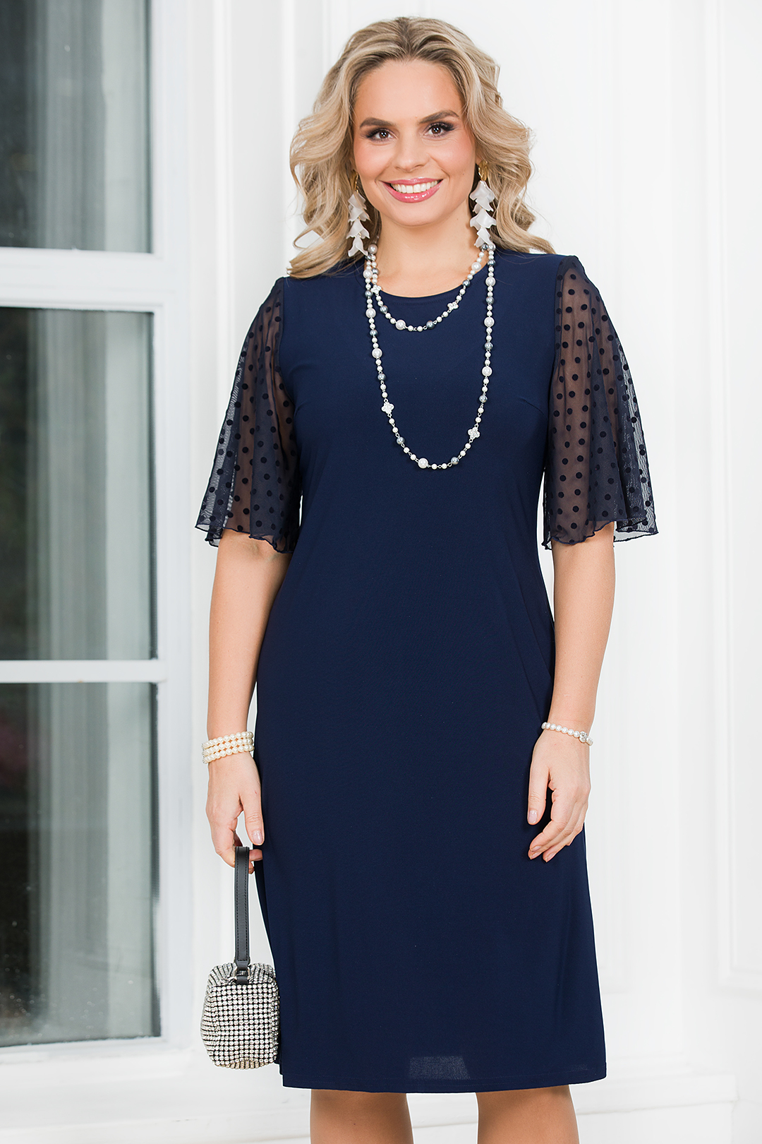 Платье миди тёмно-синего цвета Lavira(фото3)