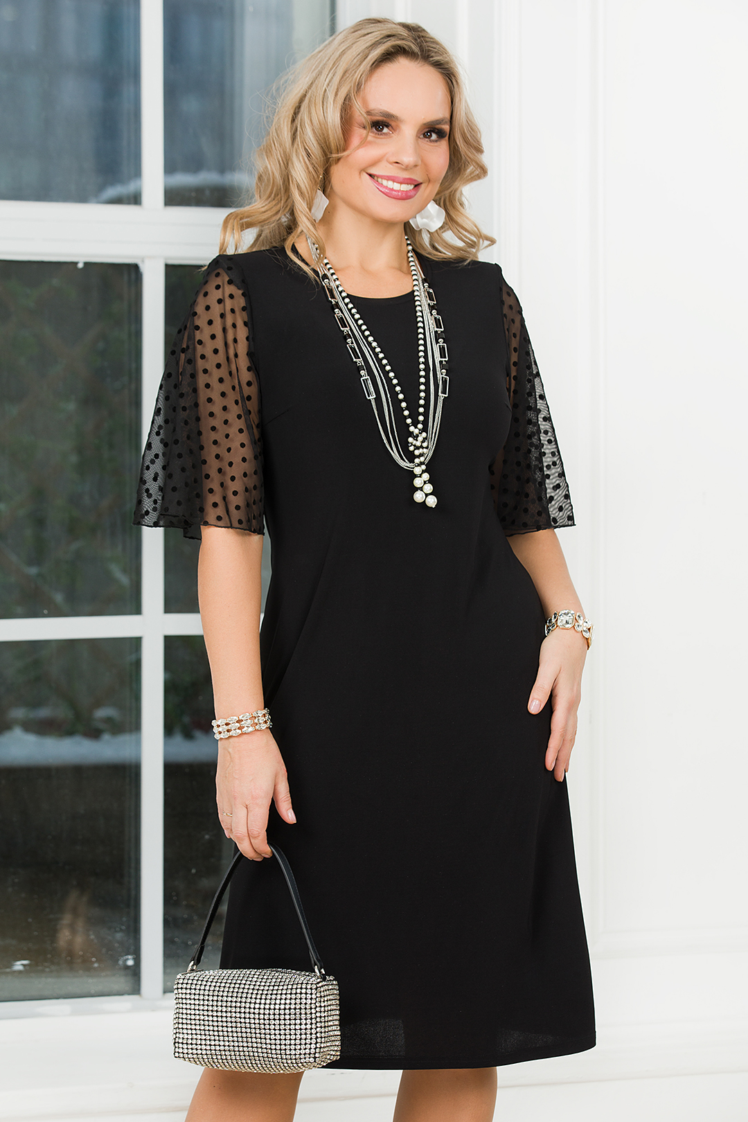 Платье миди чёрного цвета Lavira(фото3)