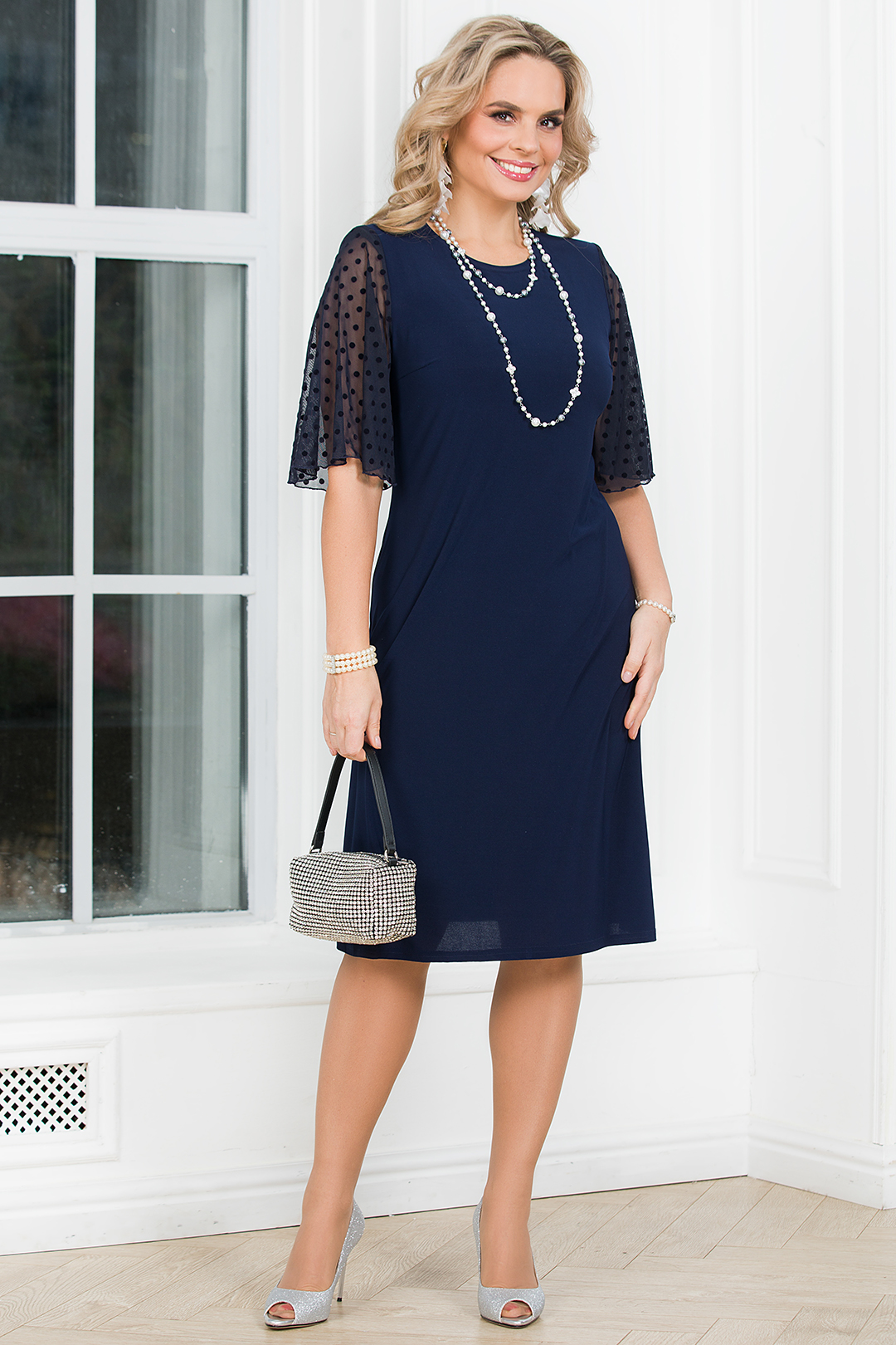 Платье миди тёмно-синего цвета Lavira(фото2)