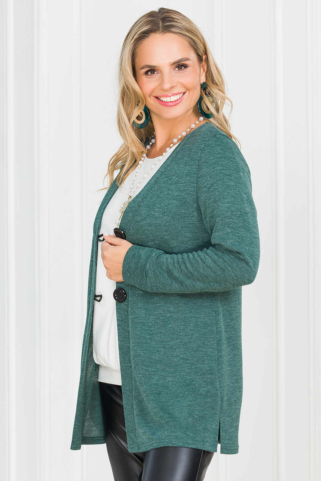 Кардиган тёмно-зелёный на пуговицах Lavira(фото3)