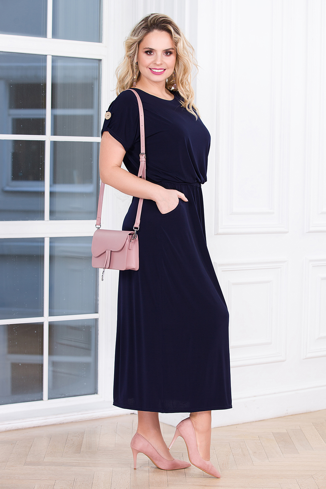 Платье длинное синего цвета Lavira(фото4)