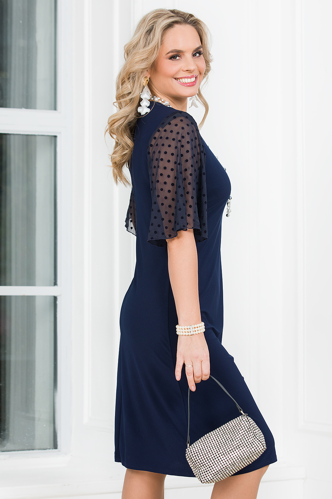 Платье миди тёмно-синего цвета Lavira(фото4)