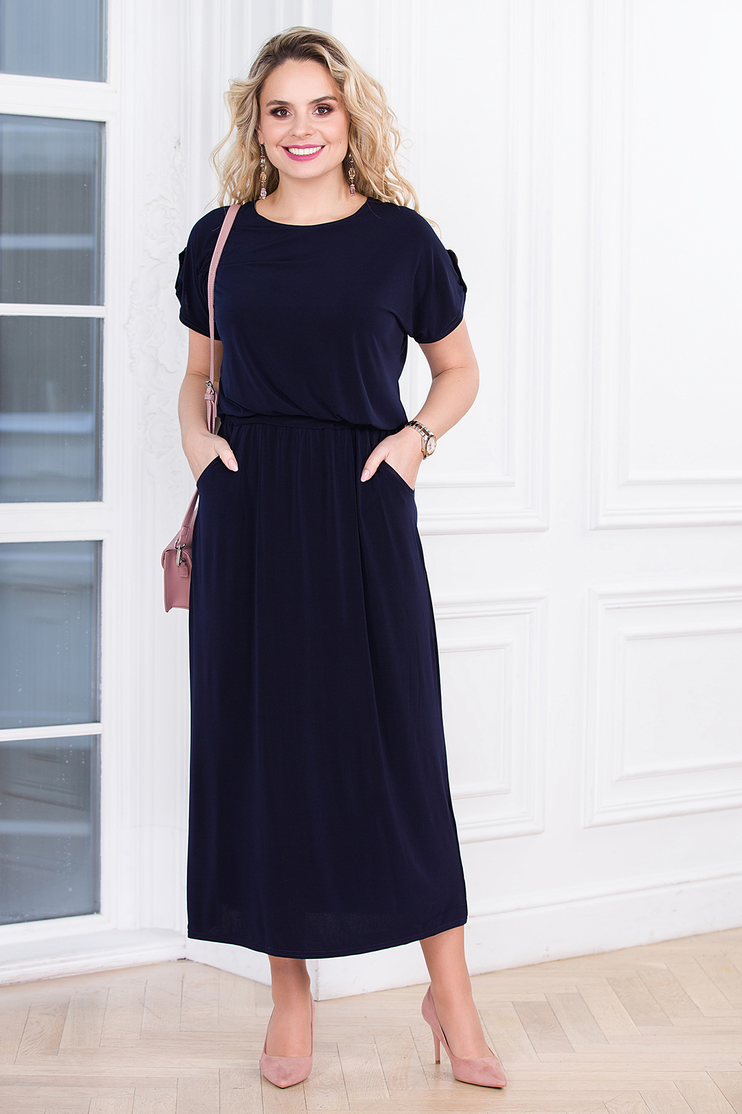 Платье длинное синего цвета Lavira(фото2)