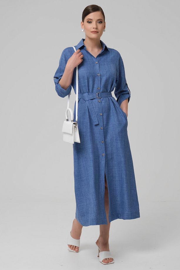 Платье А-образного силуэта с поясом Priz