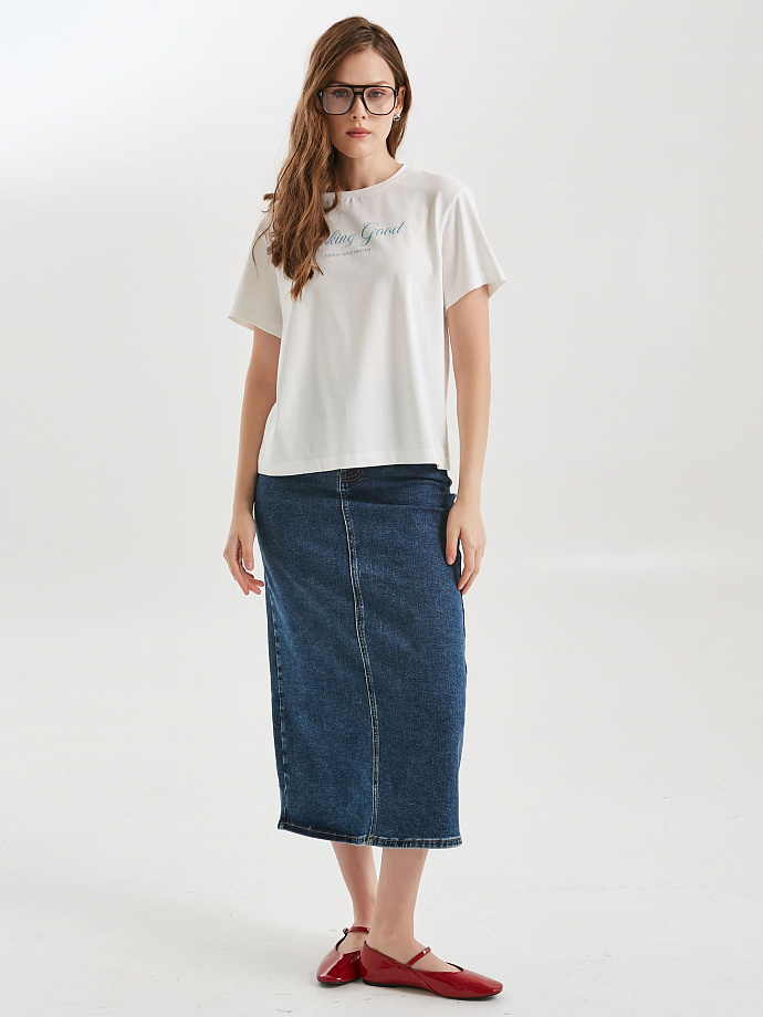 Футболка молочного цвета с принтом Priz(фото2)