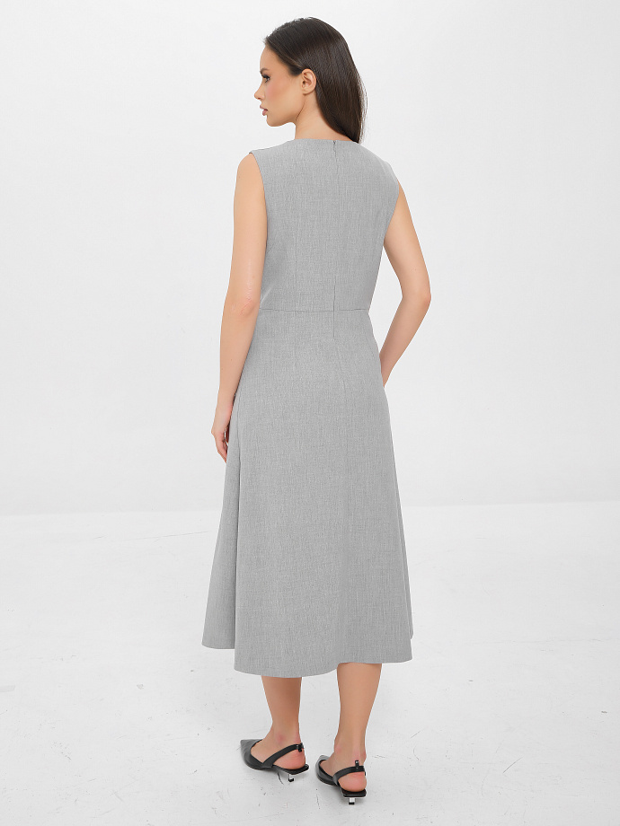 Платье без рукавов светло-серое Priz(фото4)