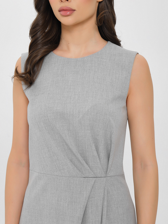 Платье без рукавов светло-серое Priz(фото3)