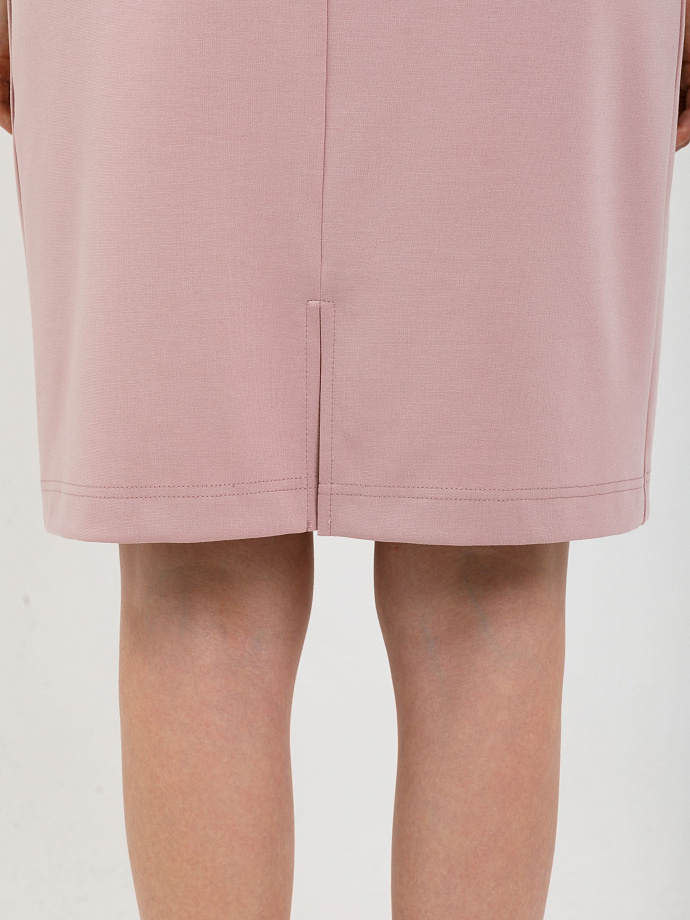 Платье трикотажное розовое с брошкой Priz(фото5)