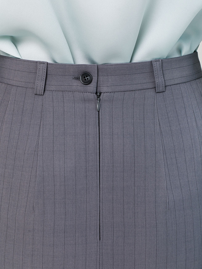 Юбка тёмно-серая в полоску с карманами Priz(фото6)