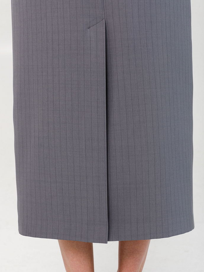 Юбка тёмно-серая в полоску с карманами Priz(фото7)