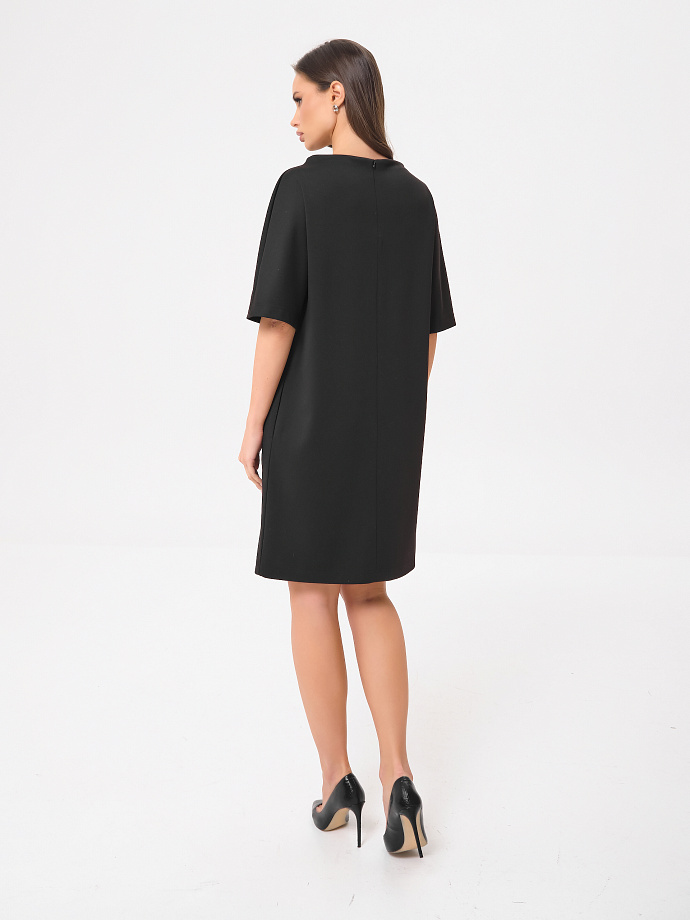 Платье трикотажное чёрное с карманами Priz(фото5)