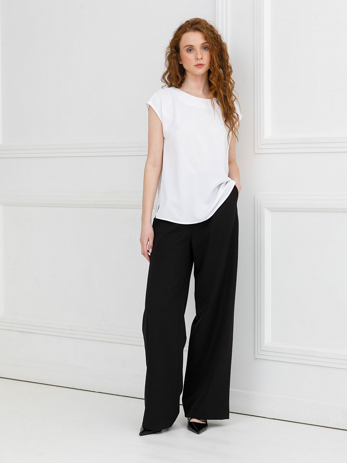 Блузка со спущенным плечом в белом цвете Priz(фото2)