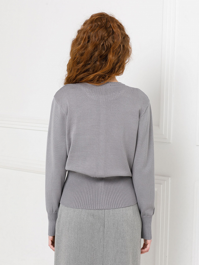 Кардиган светло-серый вязаный Priz(фото6)