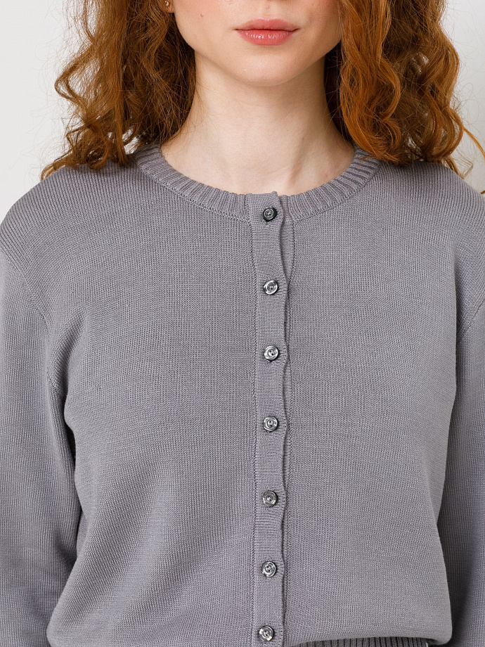 Кардиган светло-серый вязаный Priz(фото3)