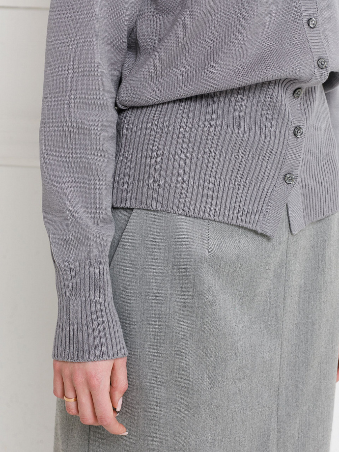 Кардиган светло-серый вязаный Priz(фото5)