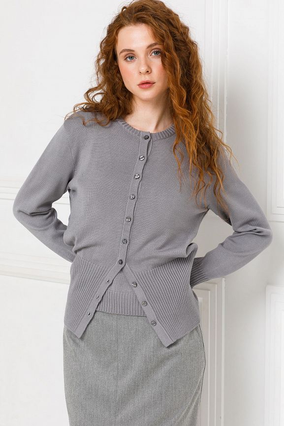 Кардиган светло-серый вязаный Priz