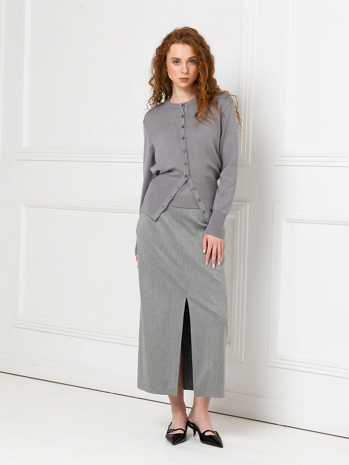 Кардиган светло-серый вязаный Priz(фото2)