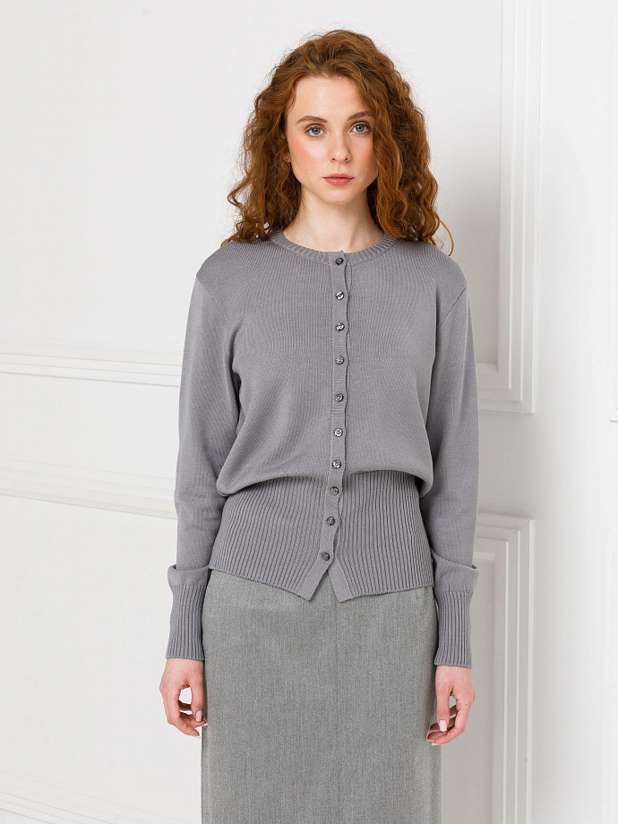 Кардиган светло-серый вязаный Priz(фото4)