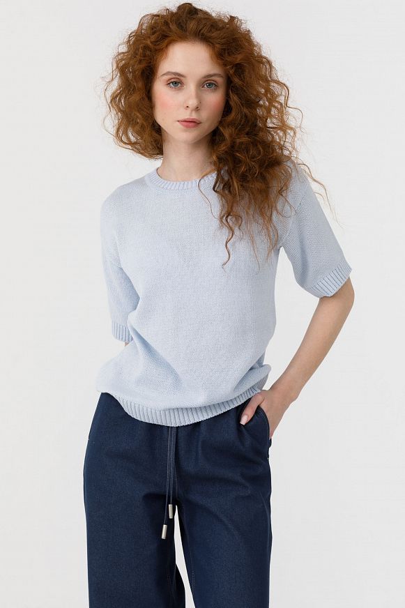 Блуза женская вязаная серебристо-голубого цвета Priz